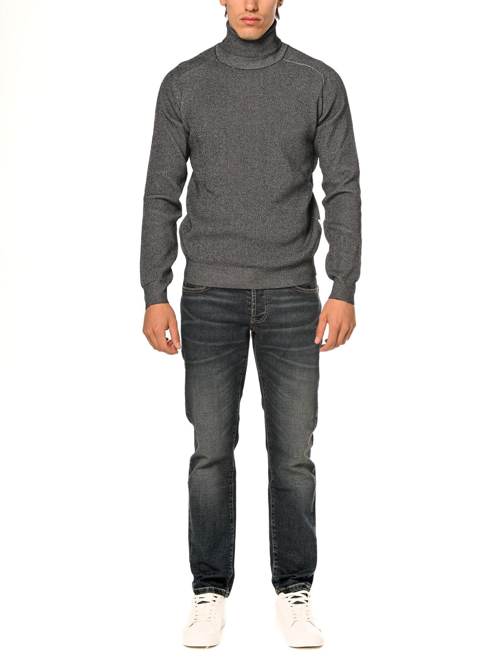 Maglia Seinse Nero dolcevita costa melange MI3072 NERO SEINSE 