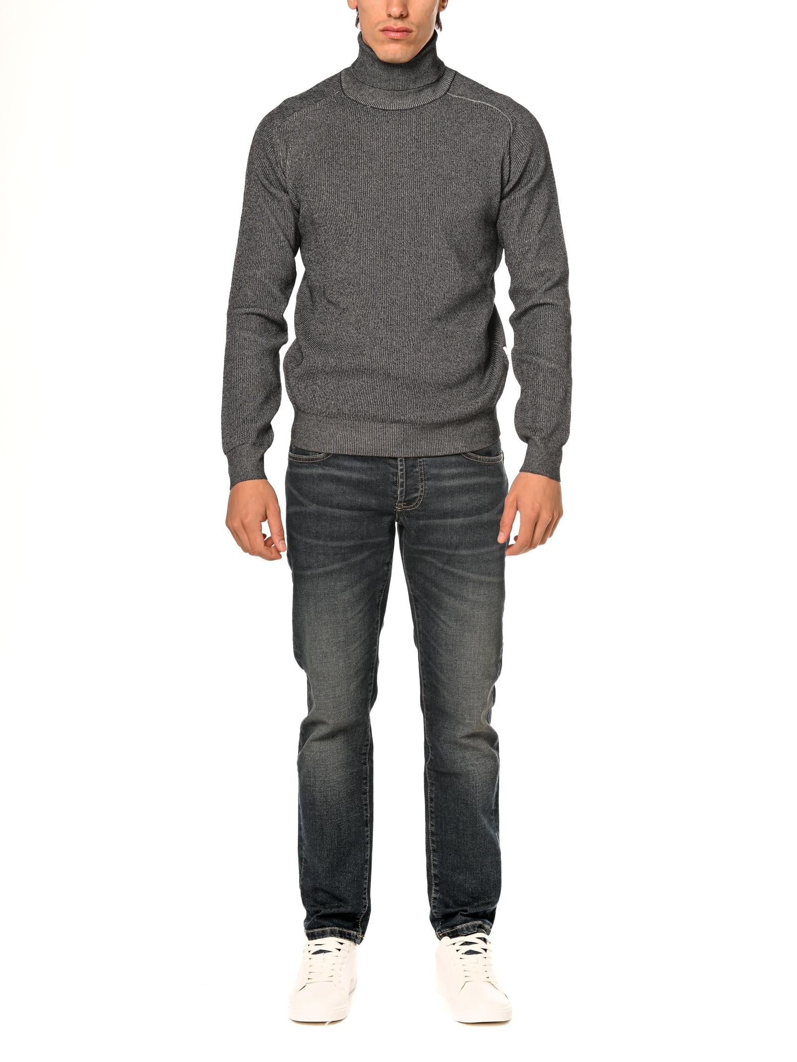 Maglia Seinse Nero dolcevita costa melange MI3072 NERO SEINSE 