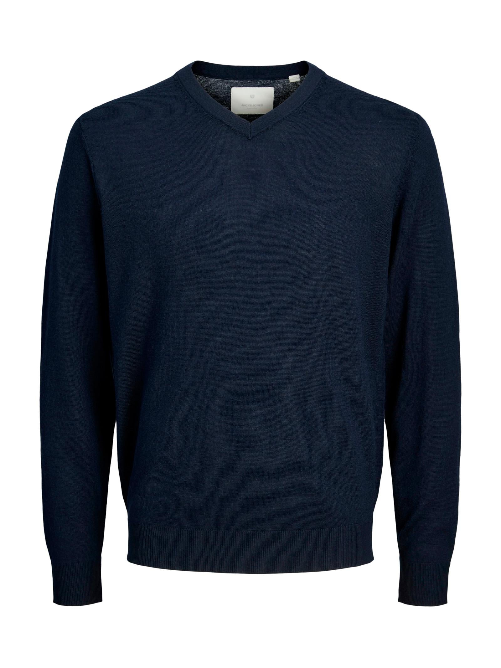 Maglia Jack & Jones Merino Blu scollo a V 12281747 /Night Sky JACK & JONES 
