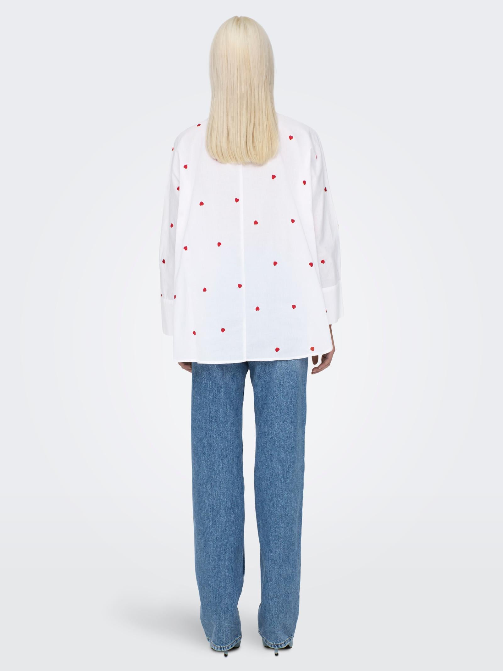 Camicia Only Bianco Lina polsini ampi 15283743 /Heart Bright ONLY 