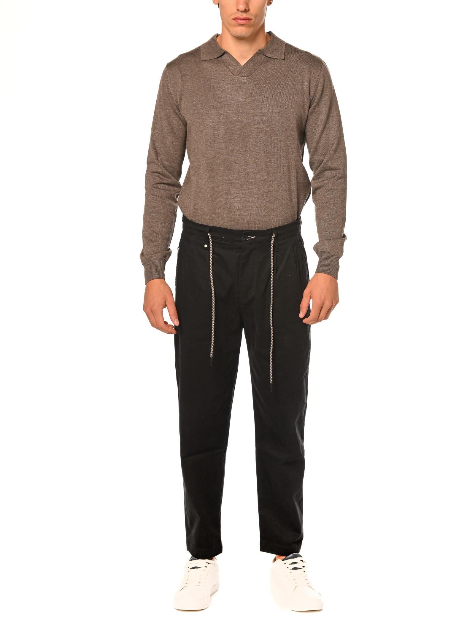 Pantalone Block Eleven Nero con coulisse e pence 05BL2594 NERO BLOCK ELEVEN 