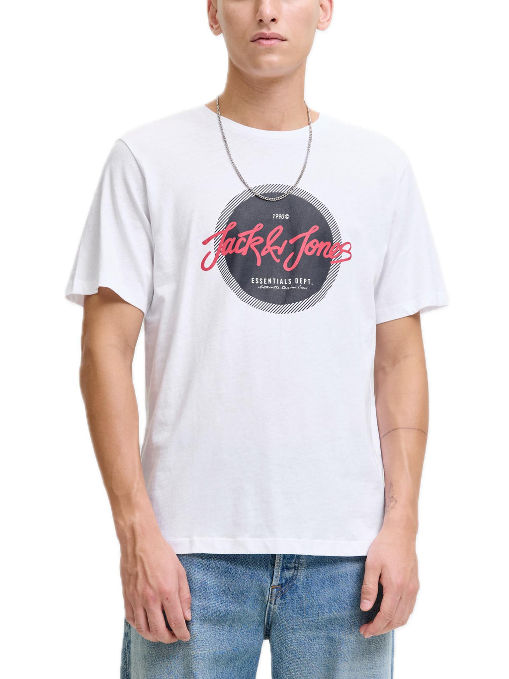 T-shirt Jack & Jones Urban Bianco con stampa 12279114 /White JACK & JONES 