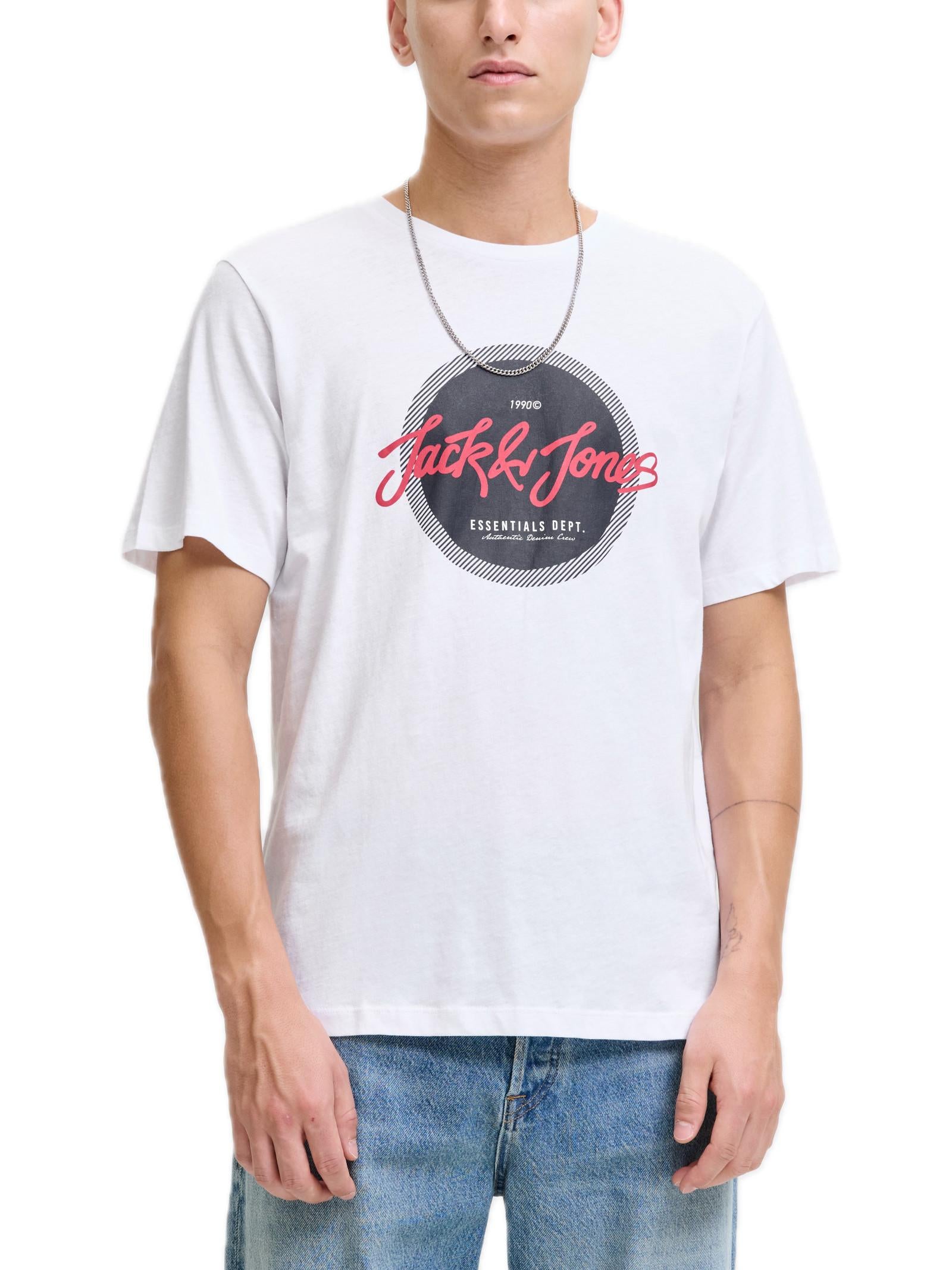 T-shirt Jack & Jones Urban Bianco con stampa 12279114 /White JACK & JONES 