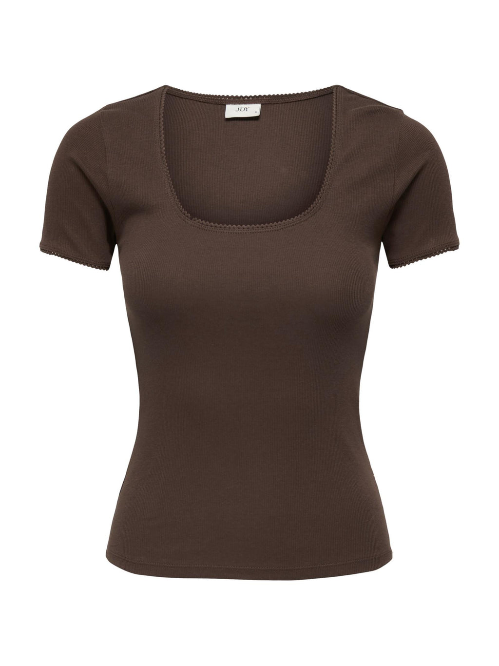 T-shirt JDY Marrone Lucky scollo a U 15370201 /Chicory Coffee JDY 