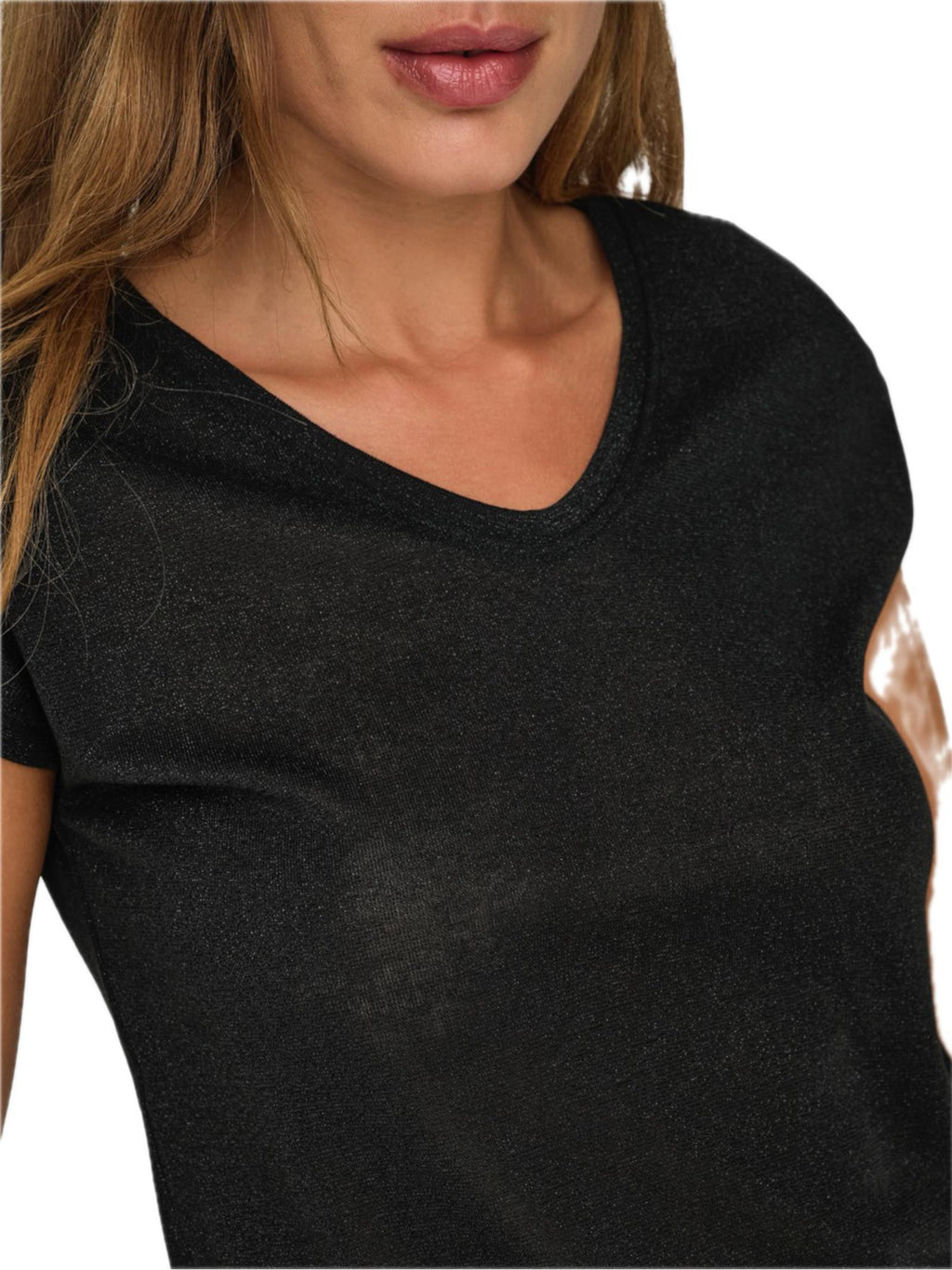 T-Shirt Only Silver Nero in lurex 15136069 /Black ONLY 