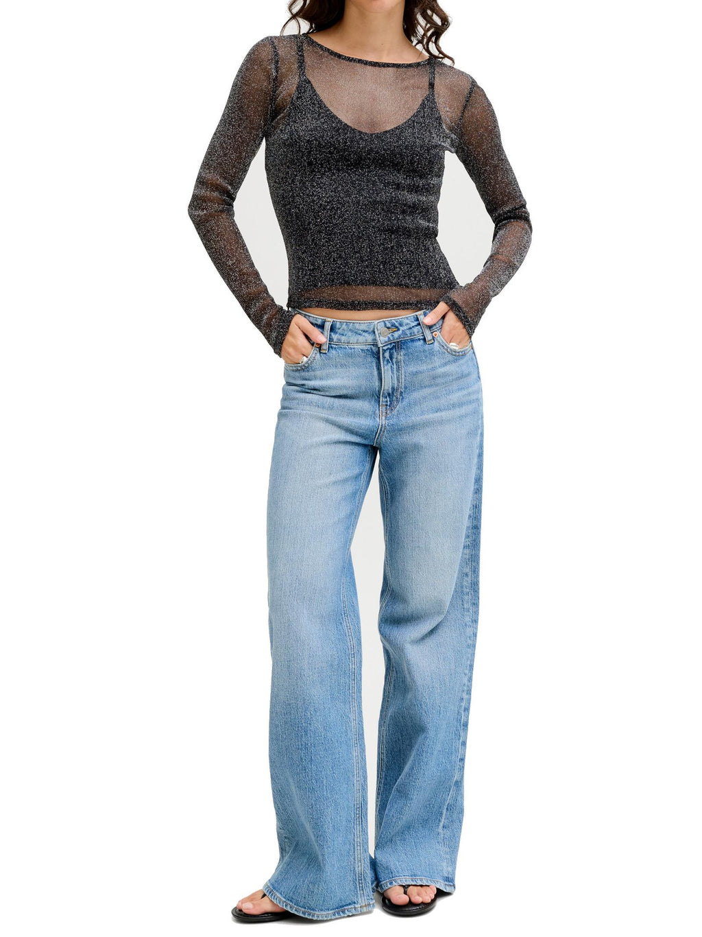 T-shirt JJXX Melia Nero con glitter 12290456 /Black JJXX 