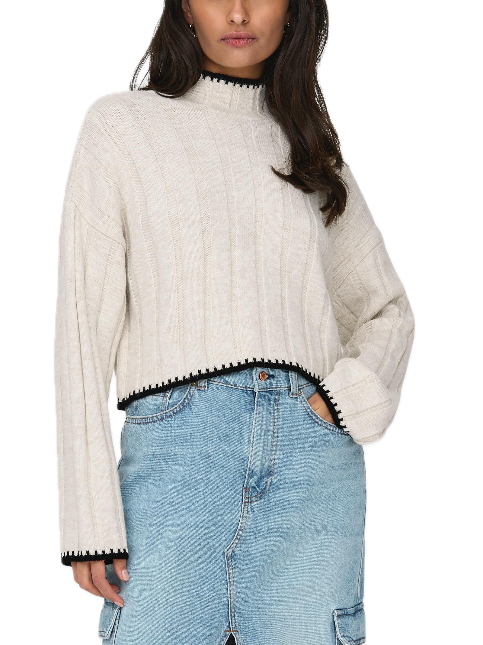 Maglia Only Chick Panna collo alto 15329963 /Pumice Stone ONLY 