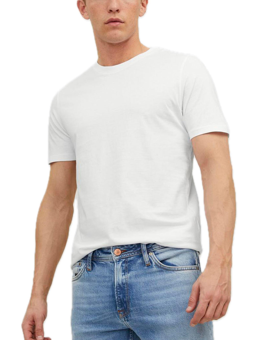T-Shirt Jack & Jones Organic Bianco manica corta basic 12156101 /White JACK & JONES 