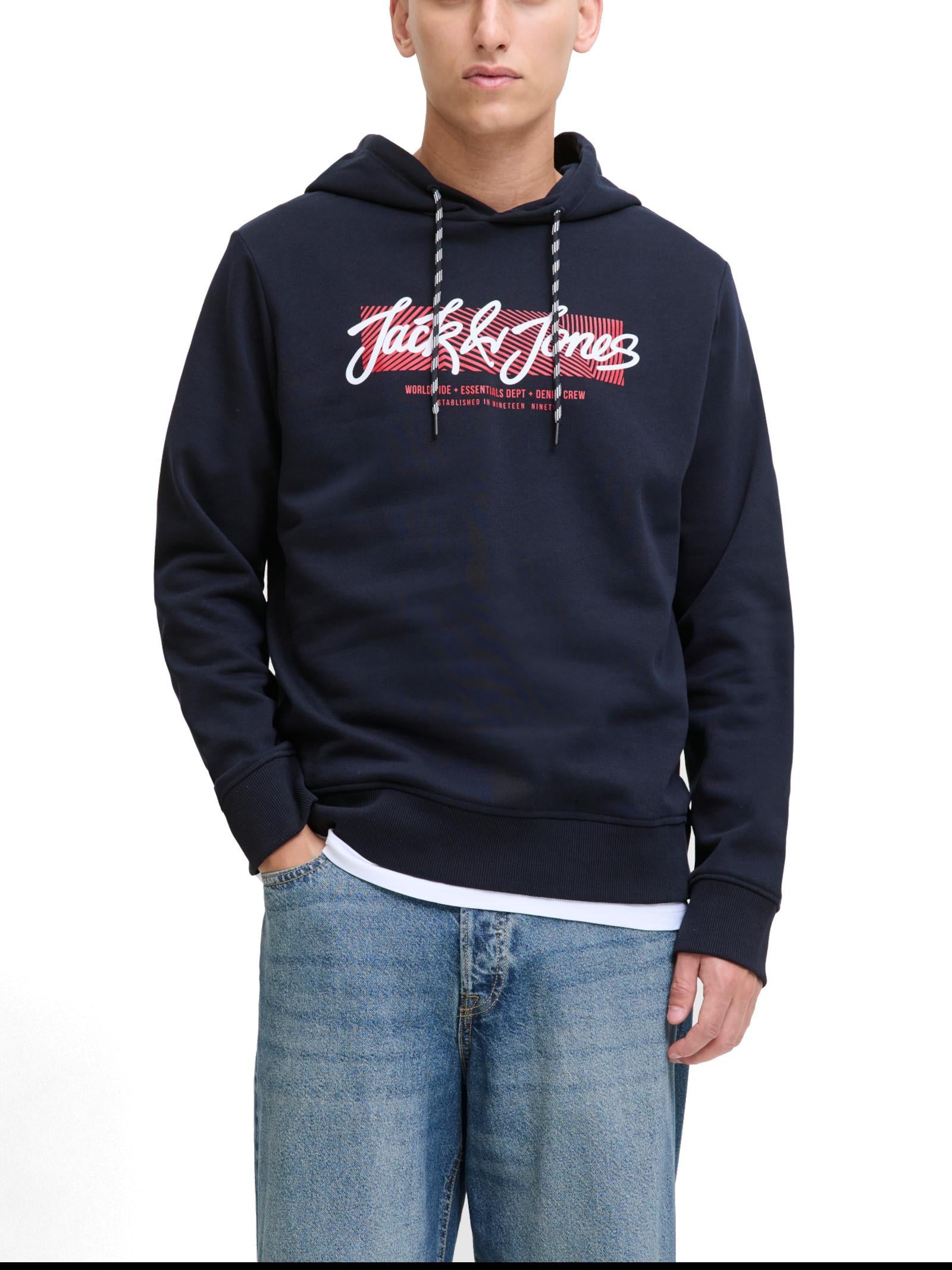 Felpa Jack & Jones Urban Blu cappuccio 12279115 /Sky Captain JACK & JONES 