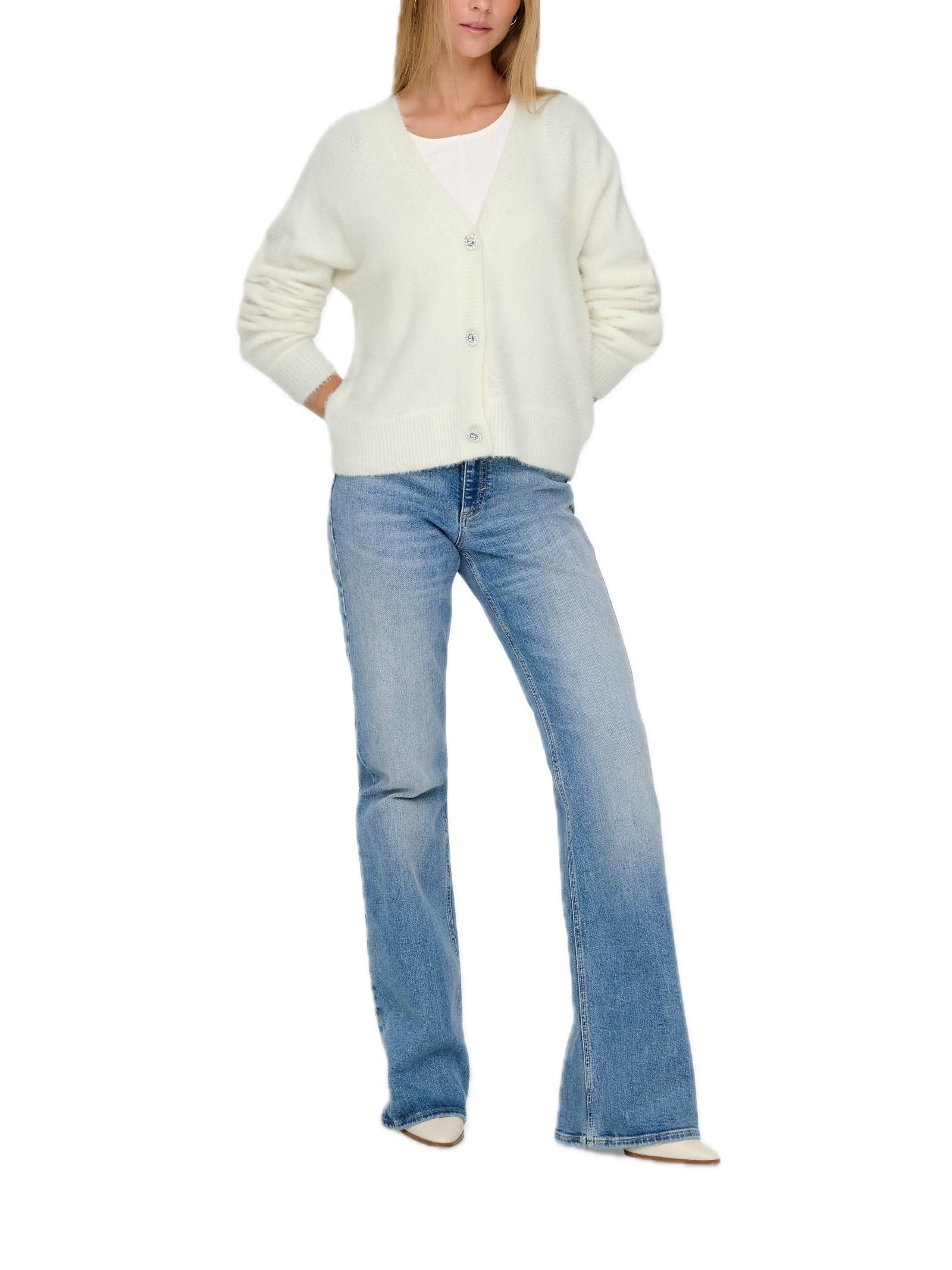Cardigan Only Lella Bianco con bottoni 15259564 /Cloud Dancer ONLY 