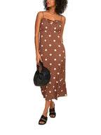 Abito Only Nelly Marrone lungo smanicato con balza 15322844 /Cocoa Brown ONLY 