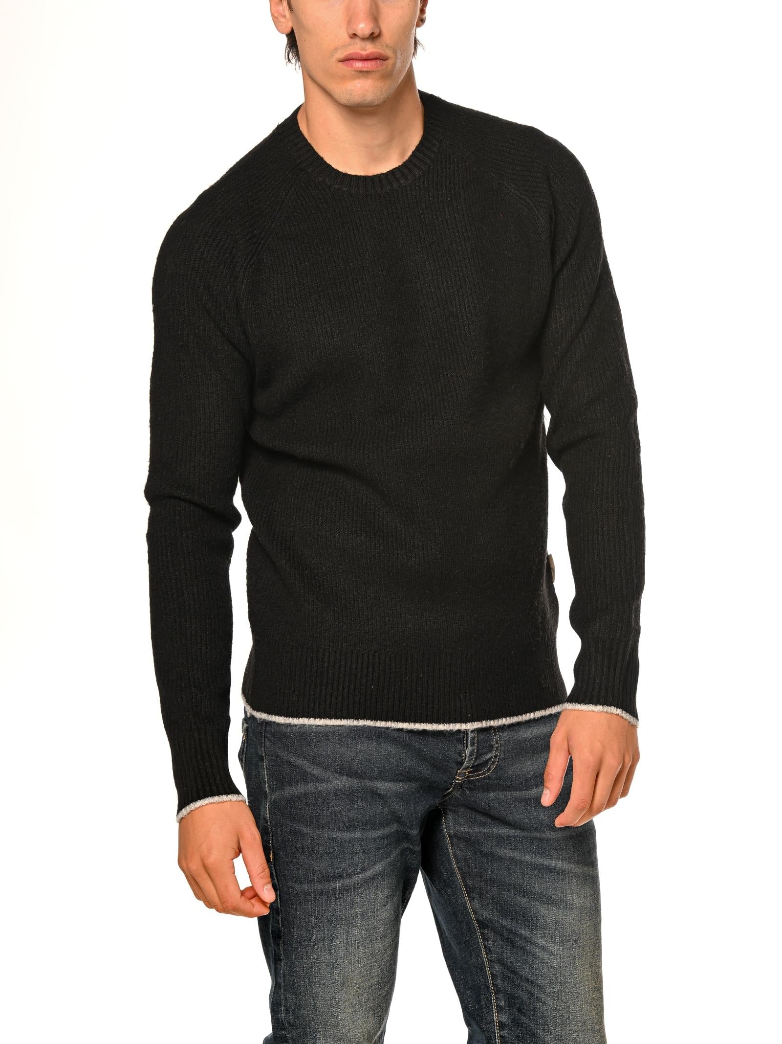 Maglia Seinse Nero a coste MI3041 NERO SEINSE 