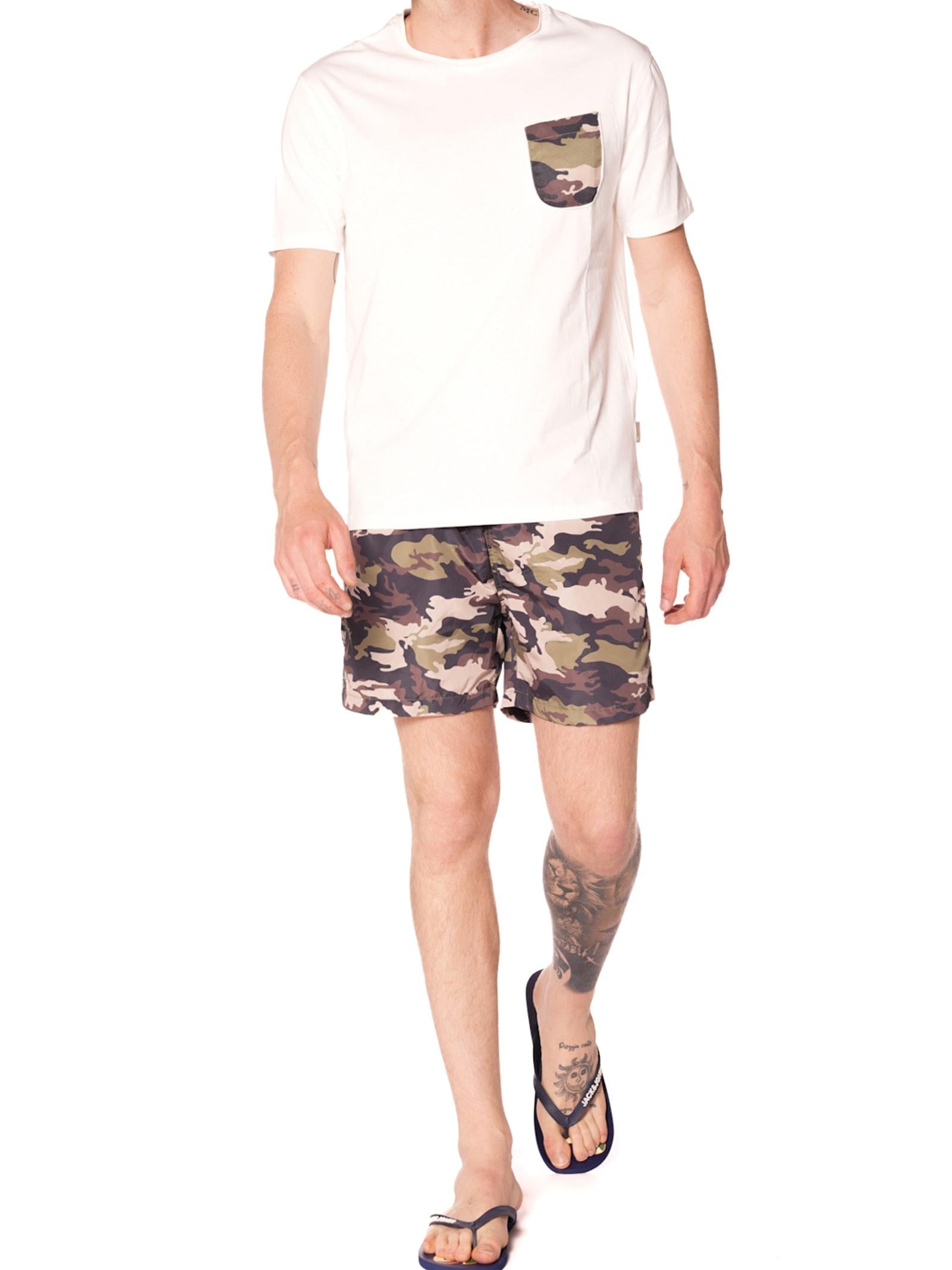 T-shirt Gianni Lupo Bianco con taschino camouflage GL644W WHITE GIANNI LUPO 