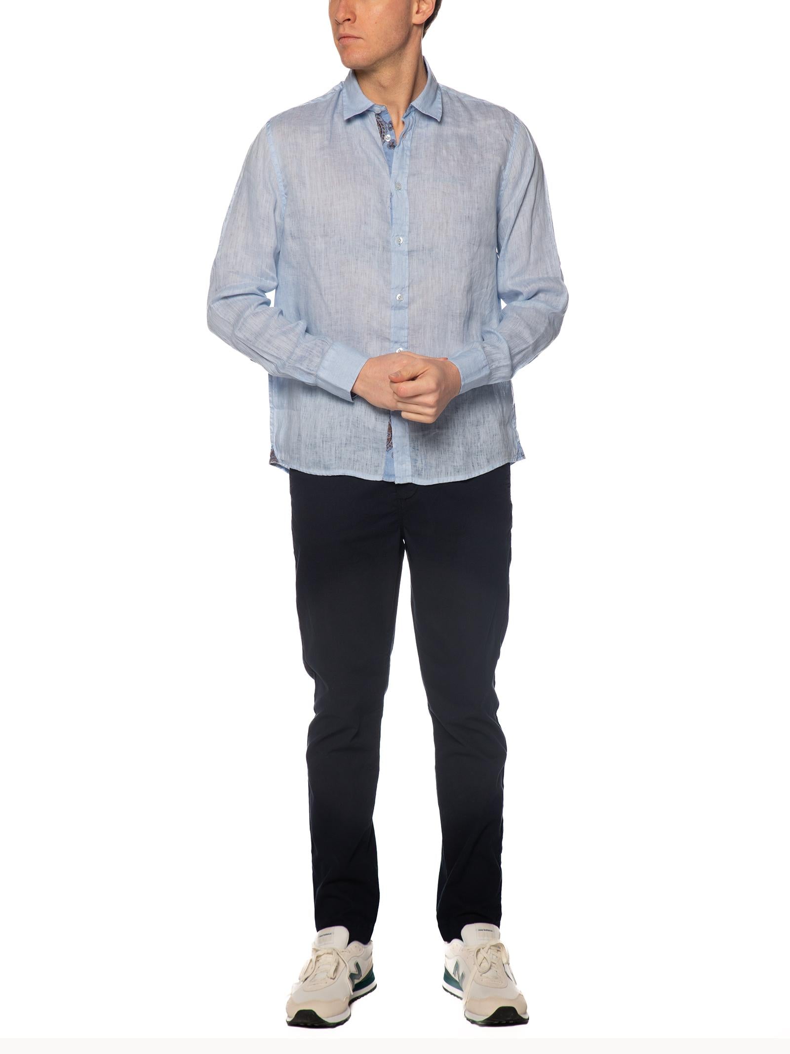 Camicia Seinse Celeste lino fiammato CE1091 CELESTE SEINSE 
