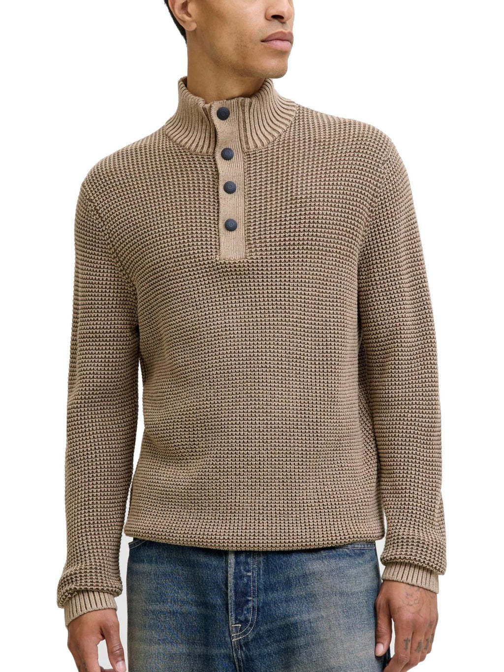 Maglia Jack & Jones Ethan Beige collo alto 12278965 /Crockery JACK & JONES 