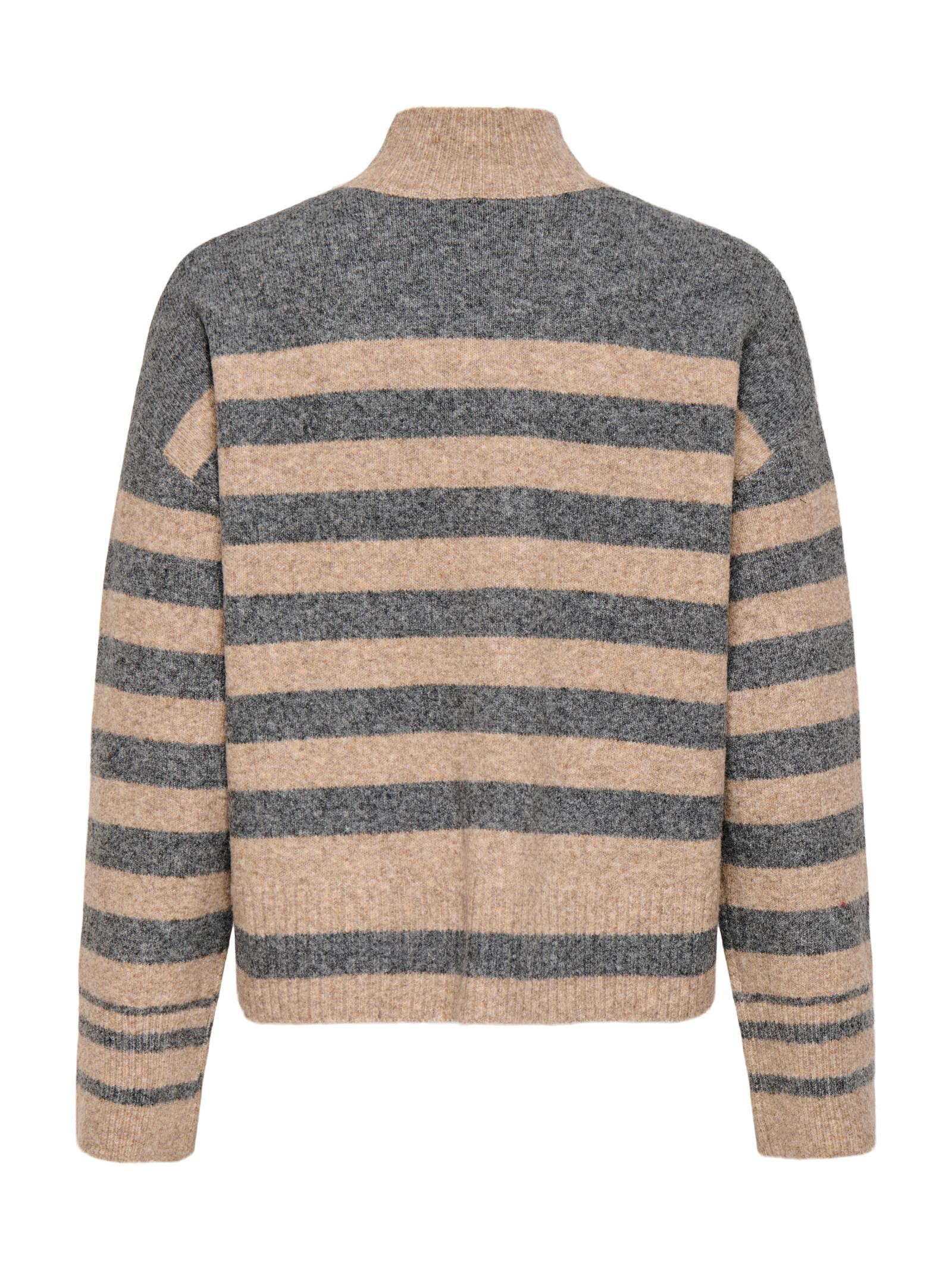 Maglia Only Heidi Righe Beige 15352421 /Medium Grey Melange ONLY 