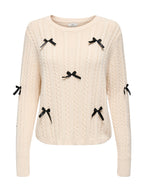 Maglia JDY Bow Crema con fiocchi 15344549 /Birch JDY 