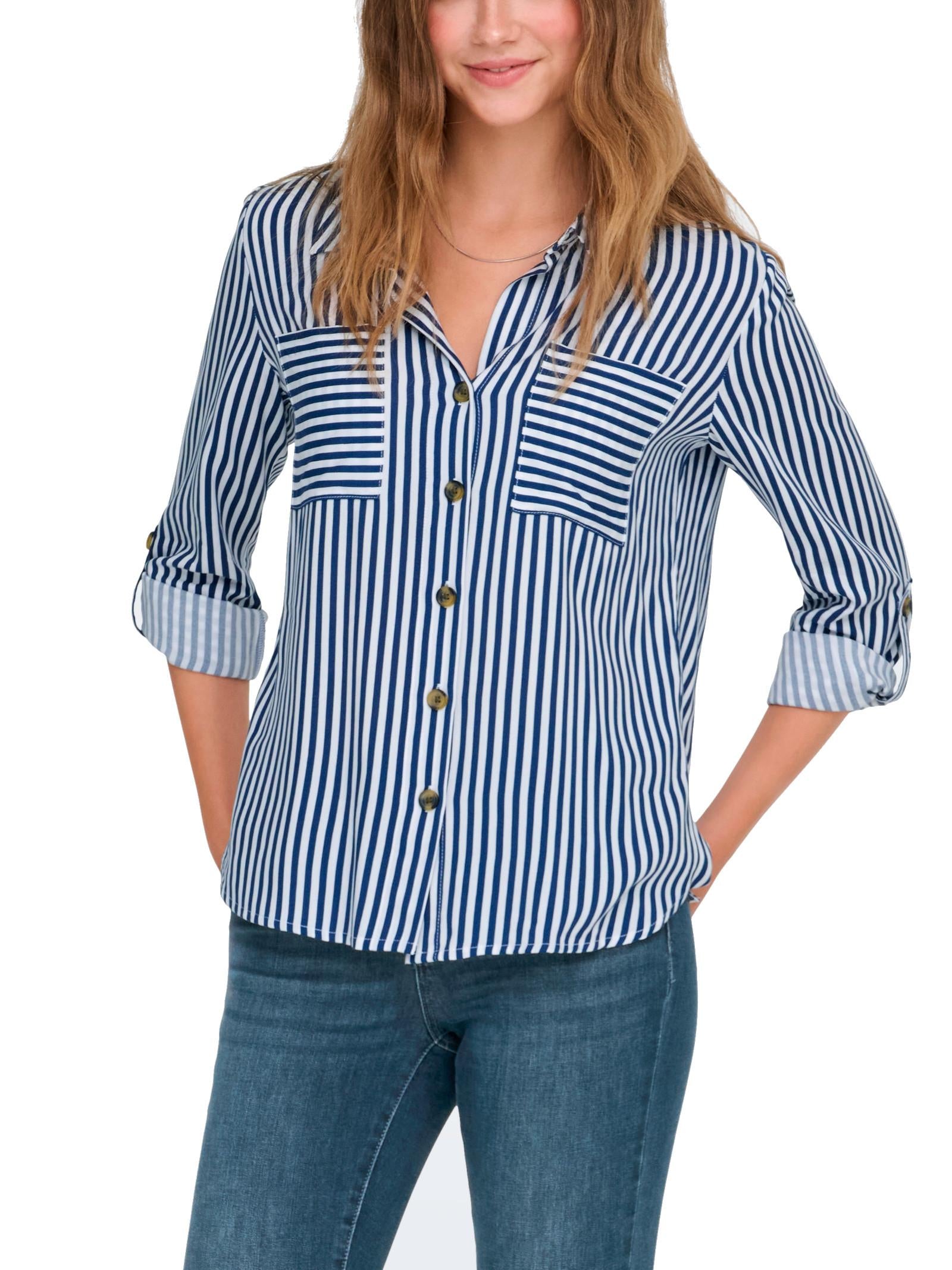Camicia Only Yasmin Blu con scollo a V 15281677 /Peacoat ONLY 