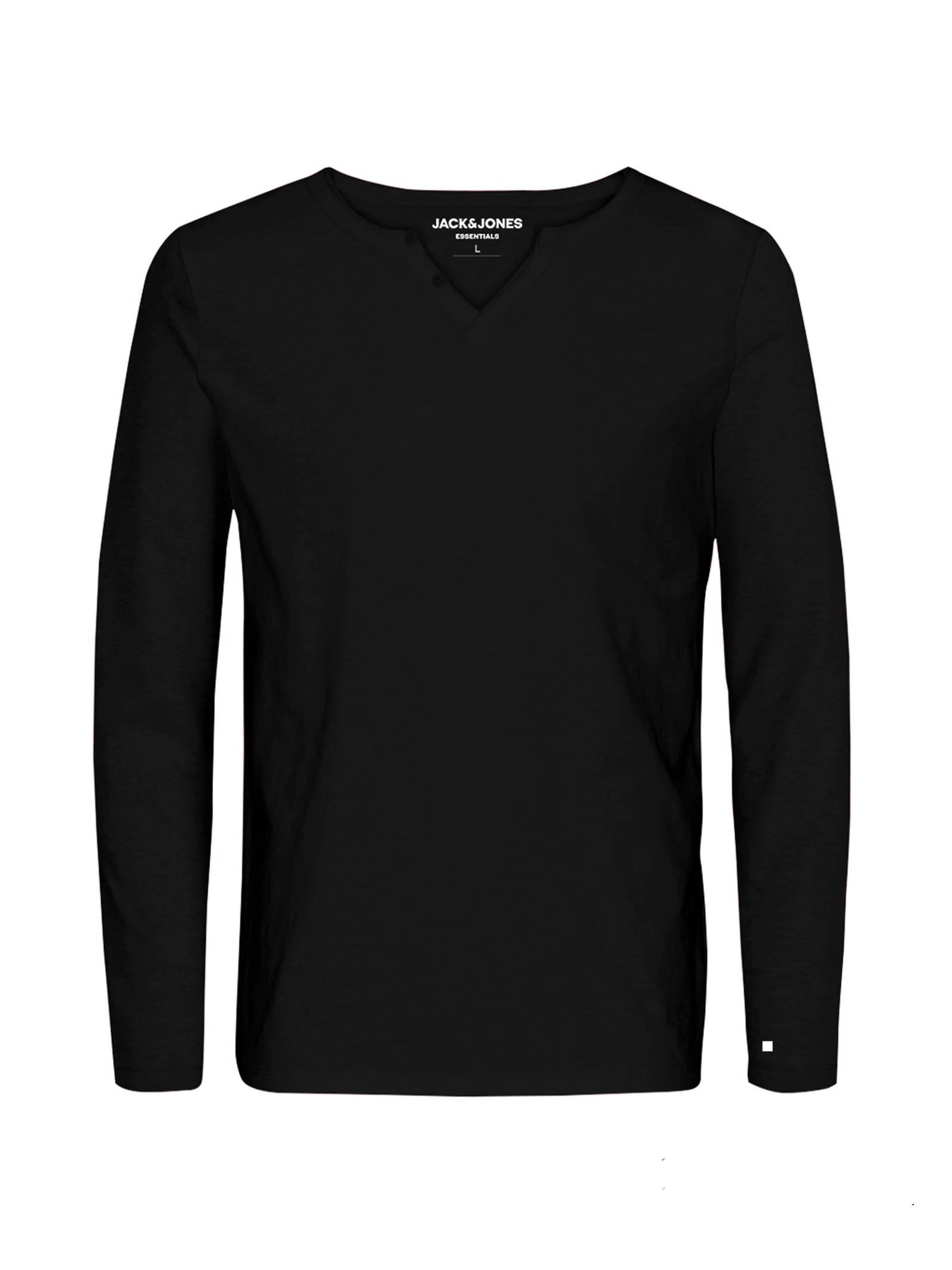 T-shirt Jack & Jones Split Nero manica lunga 12172361 /Black JACK & JONES 