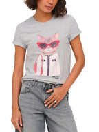 T-shirt Only Baria Grigia con stampa frontale 15353246 /Light Grey Melange ONLY 