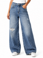 Jeans Please Baloon Meidum Blue Denim  strappi P3POCJGW9R BLUE DENIM PLEASE 
