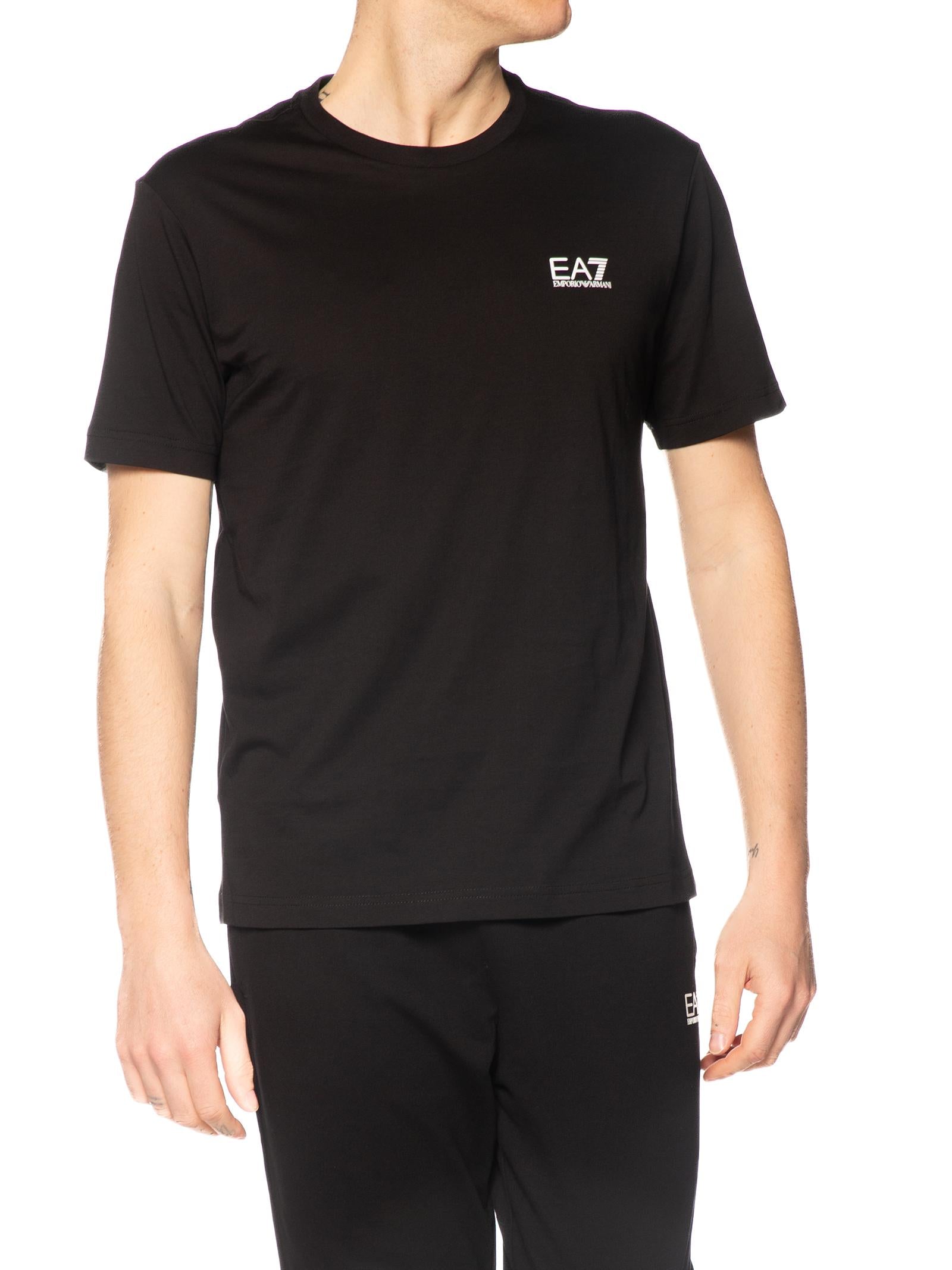 T-shirt Emporio Armani Nero logo piccolo 8NPT25 1200 EA7 