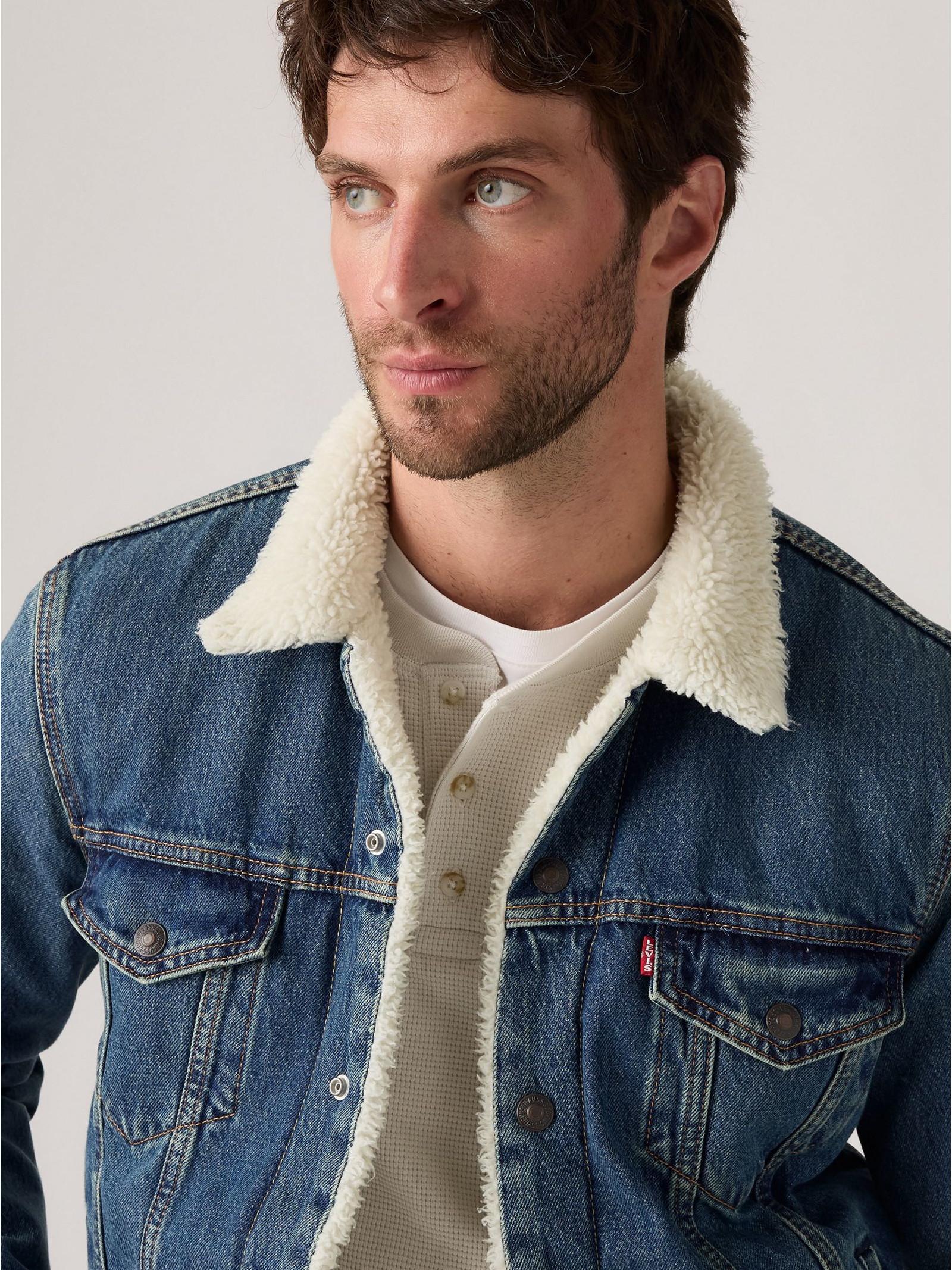 Giubbotto LEVI'S® Trucker Medium Blue Denim in sherpa 1636502 92 LEVI'S® 
