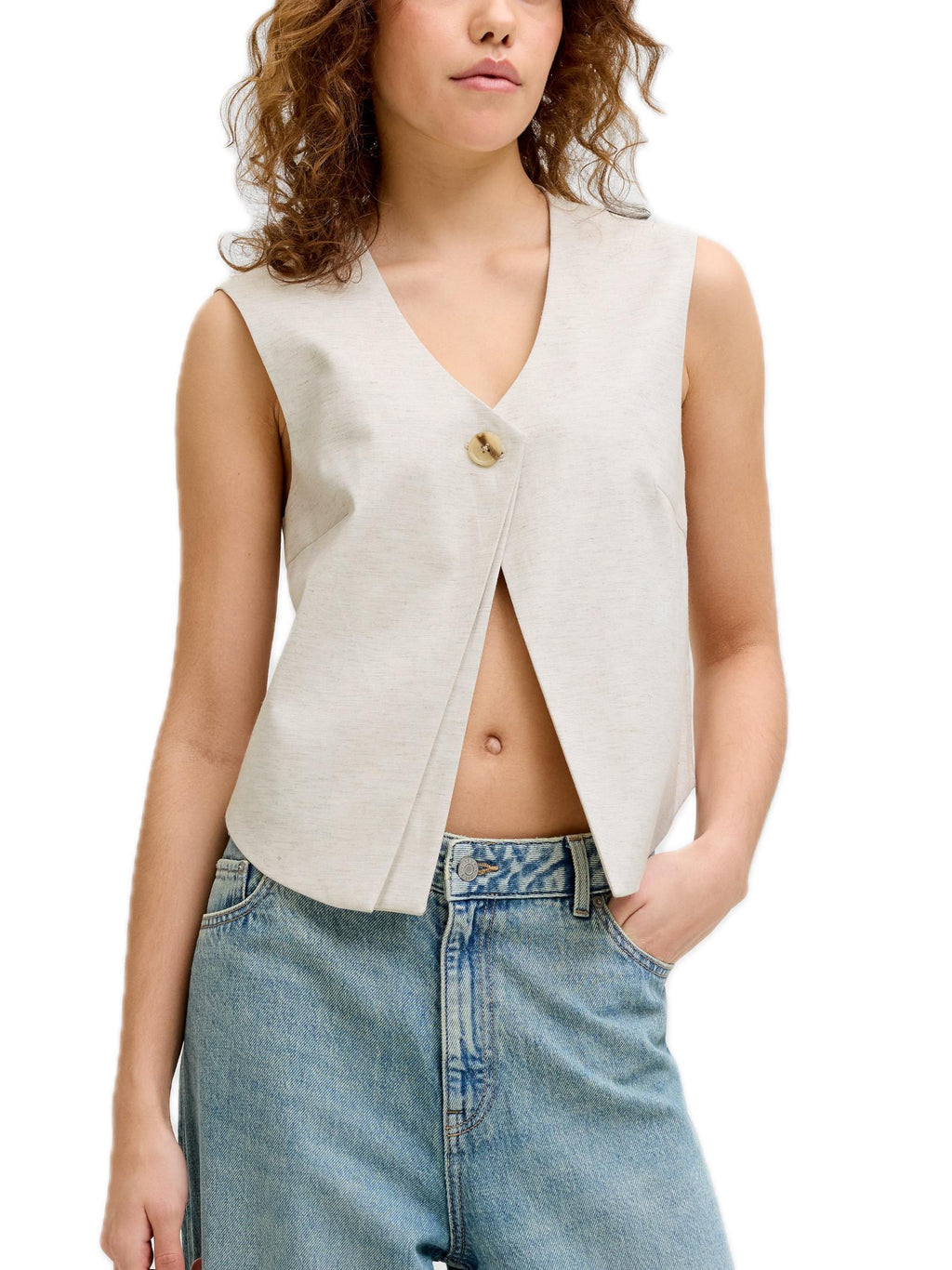 Gilet JJXX Sabbia con bottone 12288343 /Feather Gray JJXX 