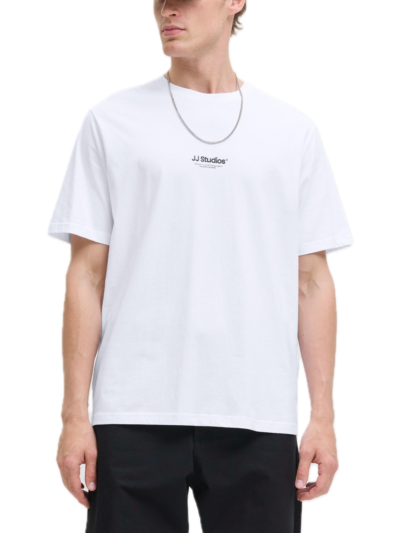 T-shirt Jack & Jones Soho Bianco con mino logo gommato 12278787 /White JACK & JONES 