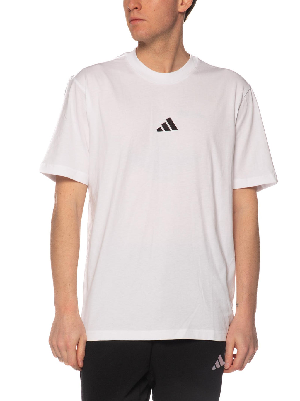 T-shirt Adidas Bianco logo piccolo JF1092 BIANCO ADIDAS 