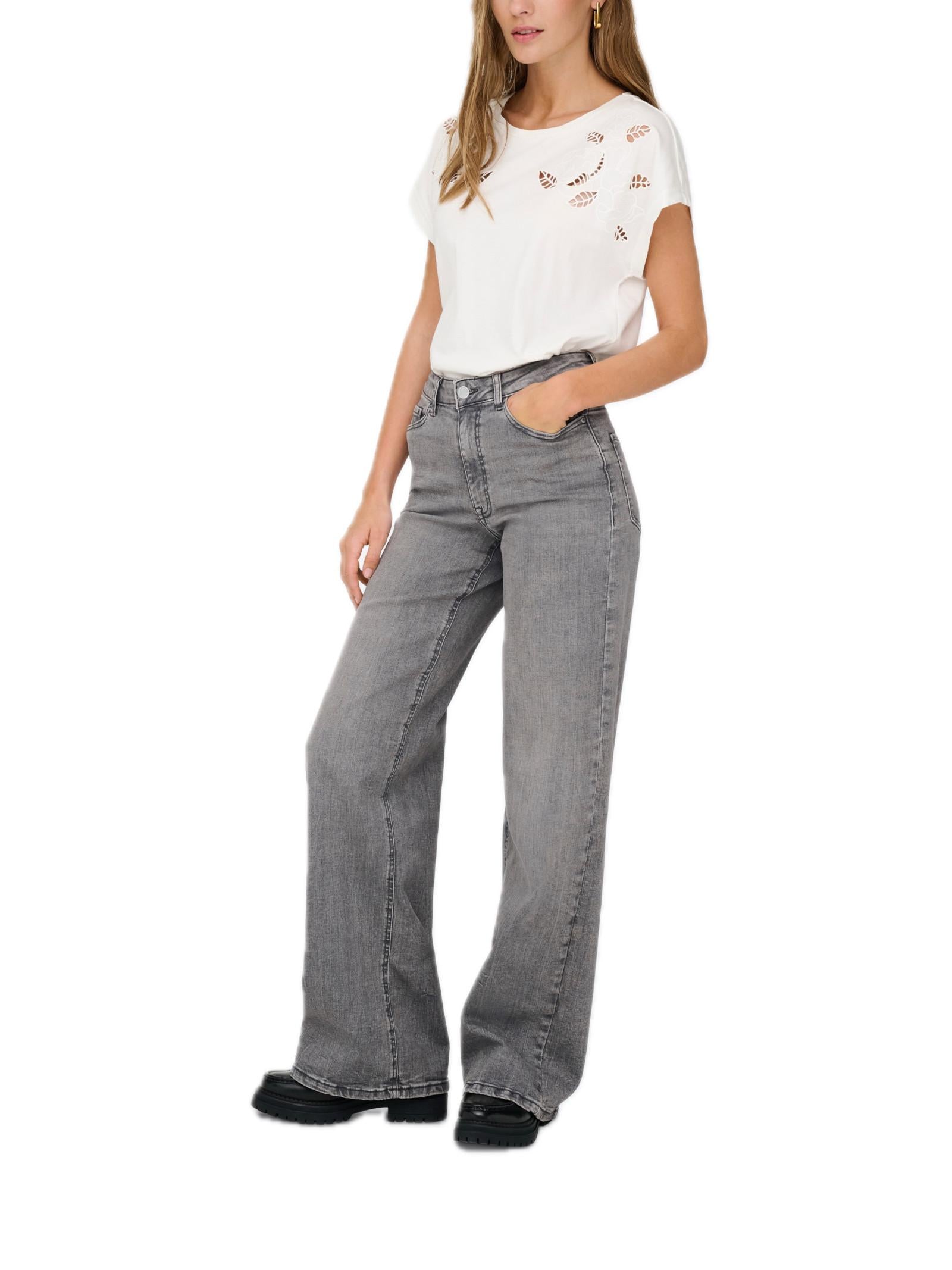 Jeans Jacqueline De Yong Felina Grigio Wide Leg 15346736 /Light Grey Denim JDY 