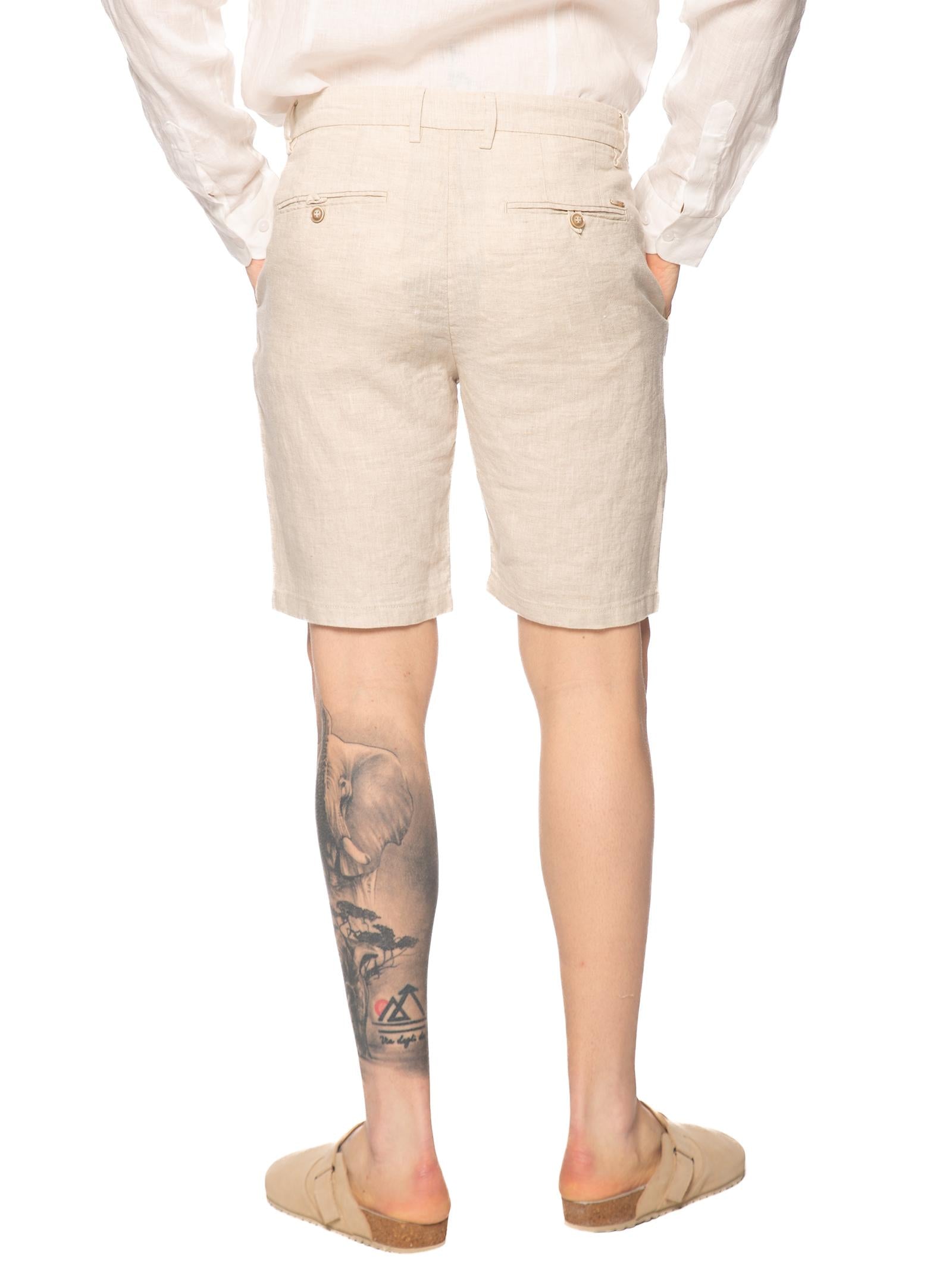 Bermuda Gianni Lupo Beige lino con elastico MORRIS SAND GIANNI LUPO 