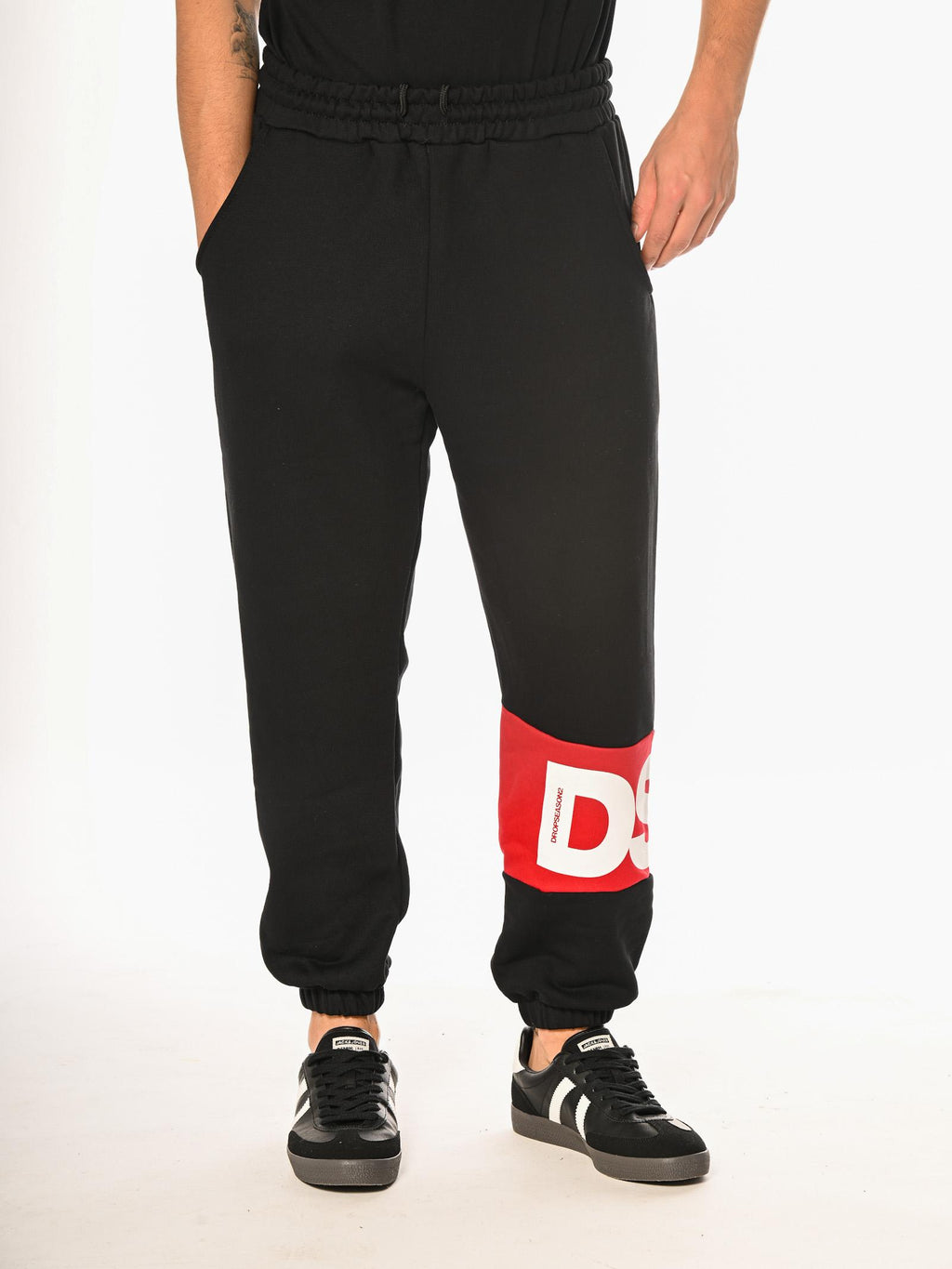 Pantalone DS2 Nero Logo in felpa FW25217 NERO DS2 