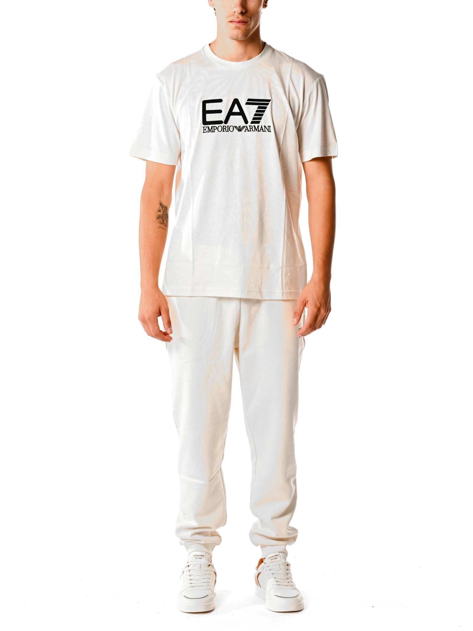 T-shirt Emporio Armani Bianco/Nero logo grande 7M000898 M1166 EA7 