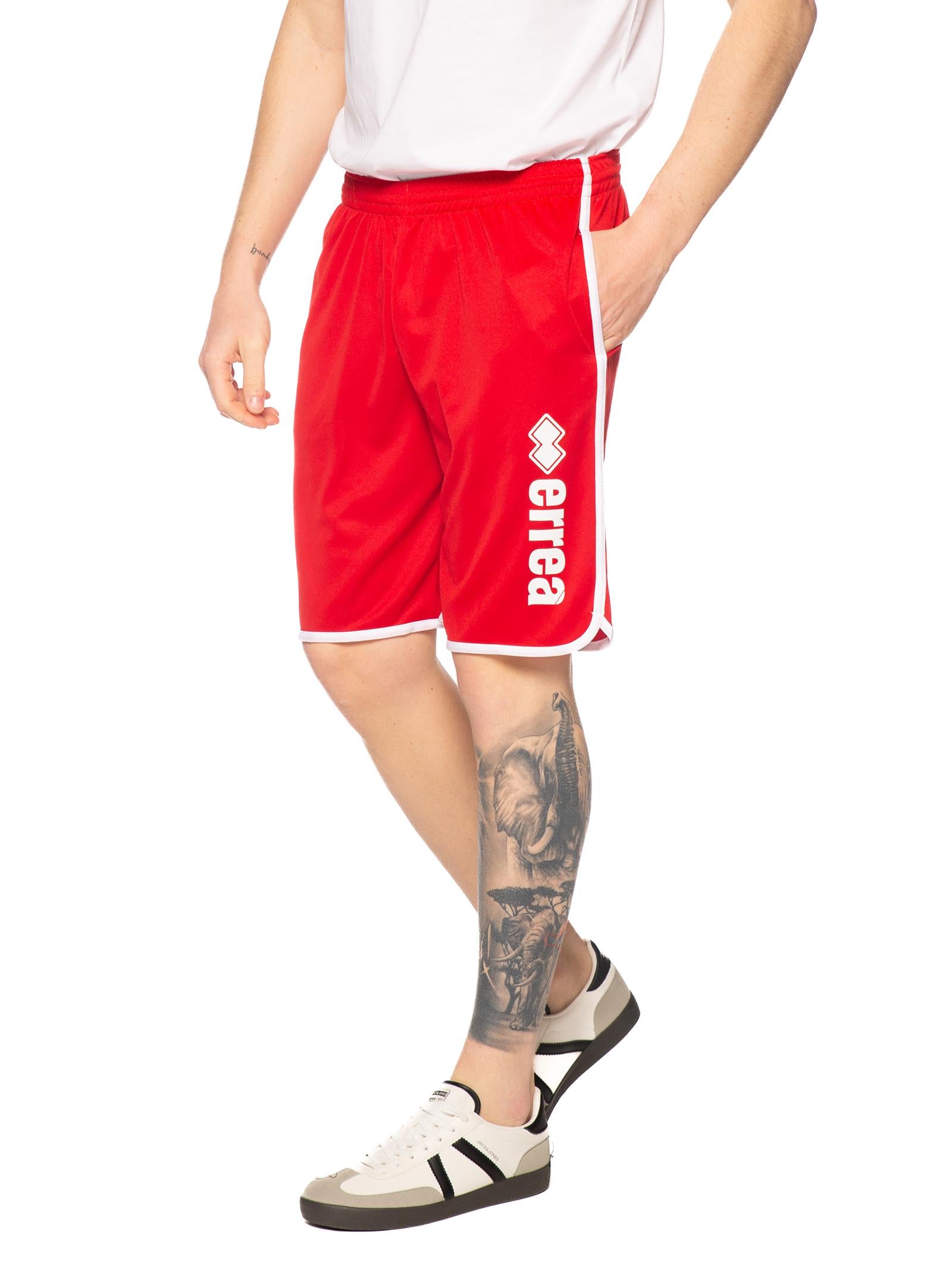Bermuda Errea Rosso bianco con logo grande R33P0U 500 ERREA 