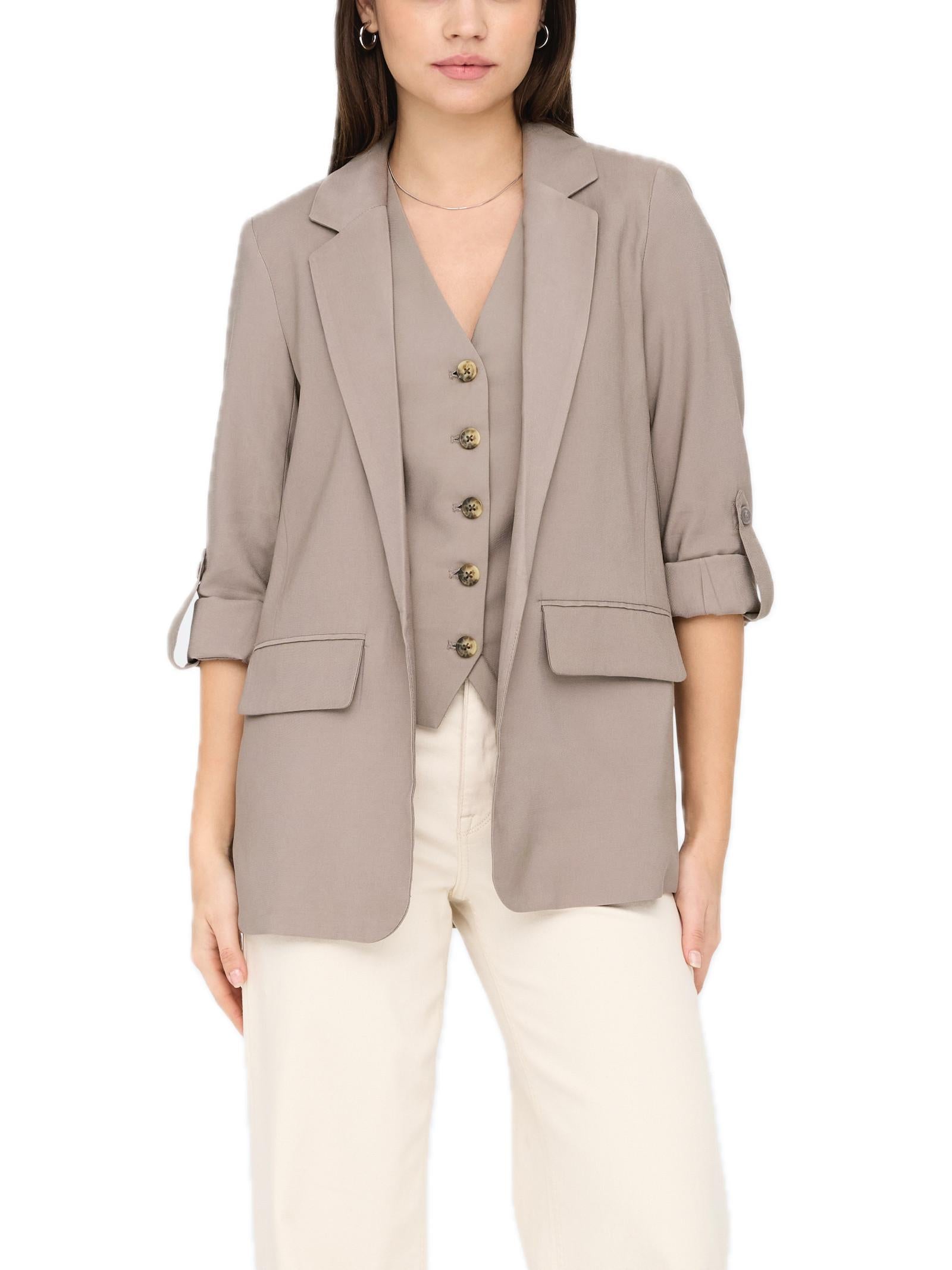 Giacca Only Laris Fango Blazer manica a 3/4 15310839 /Fungi ONLY 
