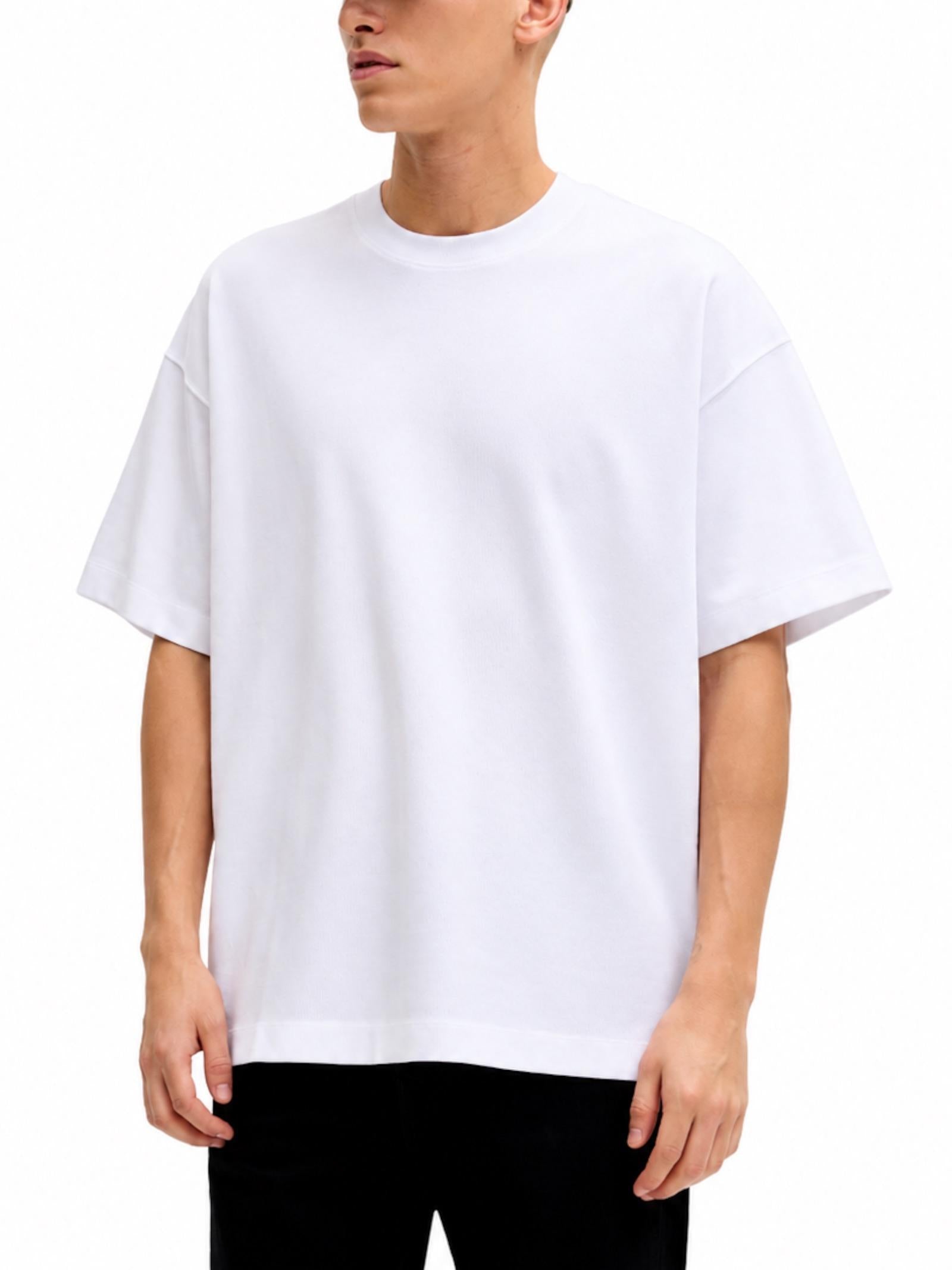 T-shirt Jack & Jones Barron Bianca oversize 12298906 /White JACK & JONES 