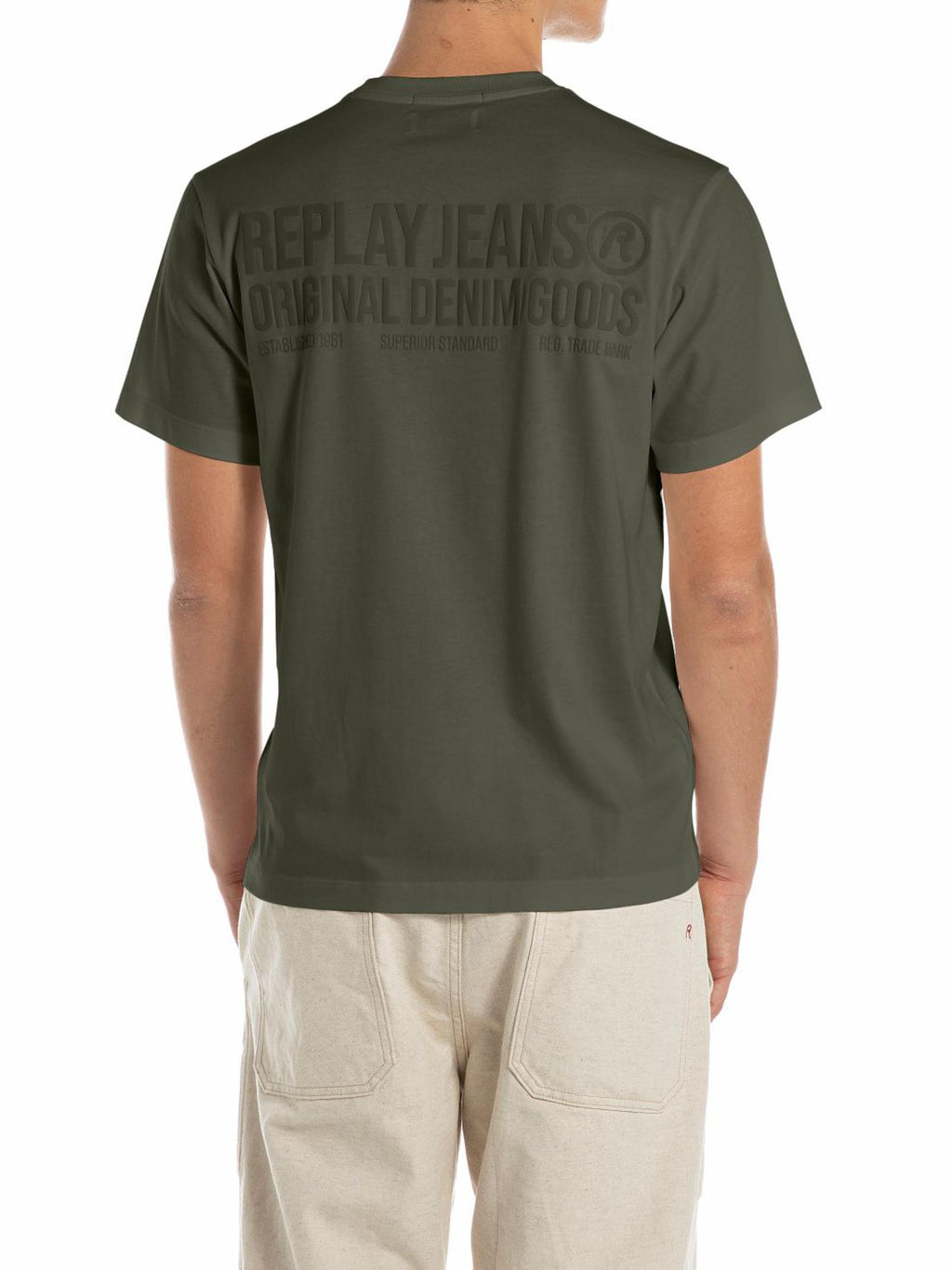 T-shirt Replay Verde con stampa gommata M3227 849 REPLAY 