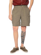 Bermuda Seinse Verde cargo in lino con elastico dietro PB1525 VERDE SEINSE 