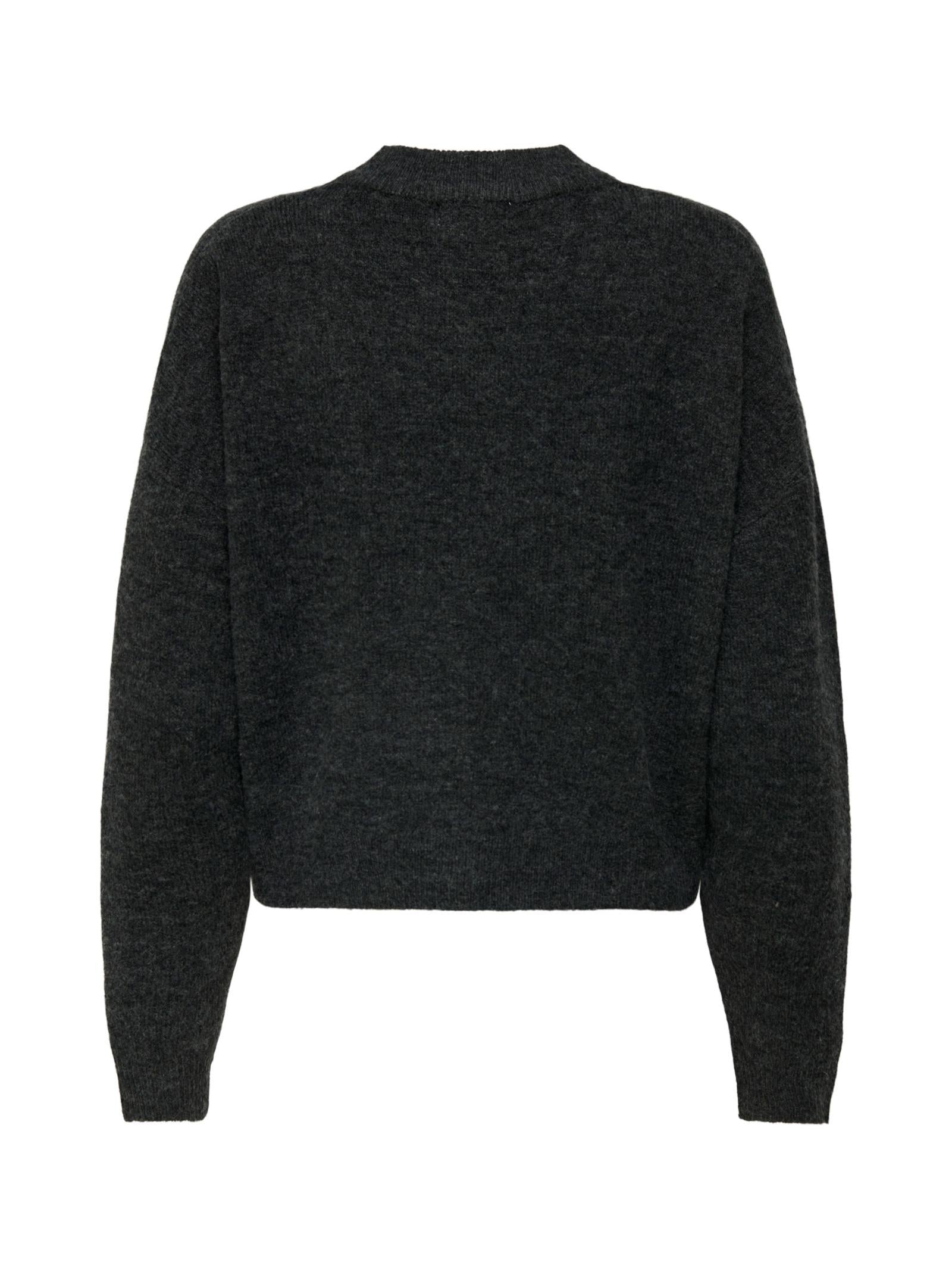 Cardigan Jacqueline De Yong Debbie Grigio scuro girocollo 15355480 /Dark Grey Melange JDY 