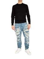 Jeans Gianni Lupo Medium Blue Denim Carrot GL185F Medium Blue Denim GIANNI LUPO 