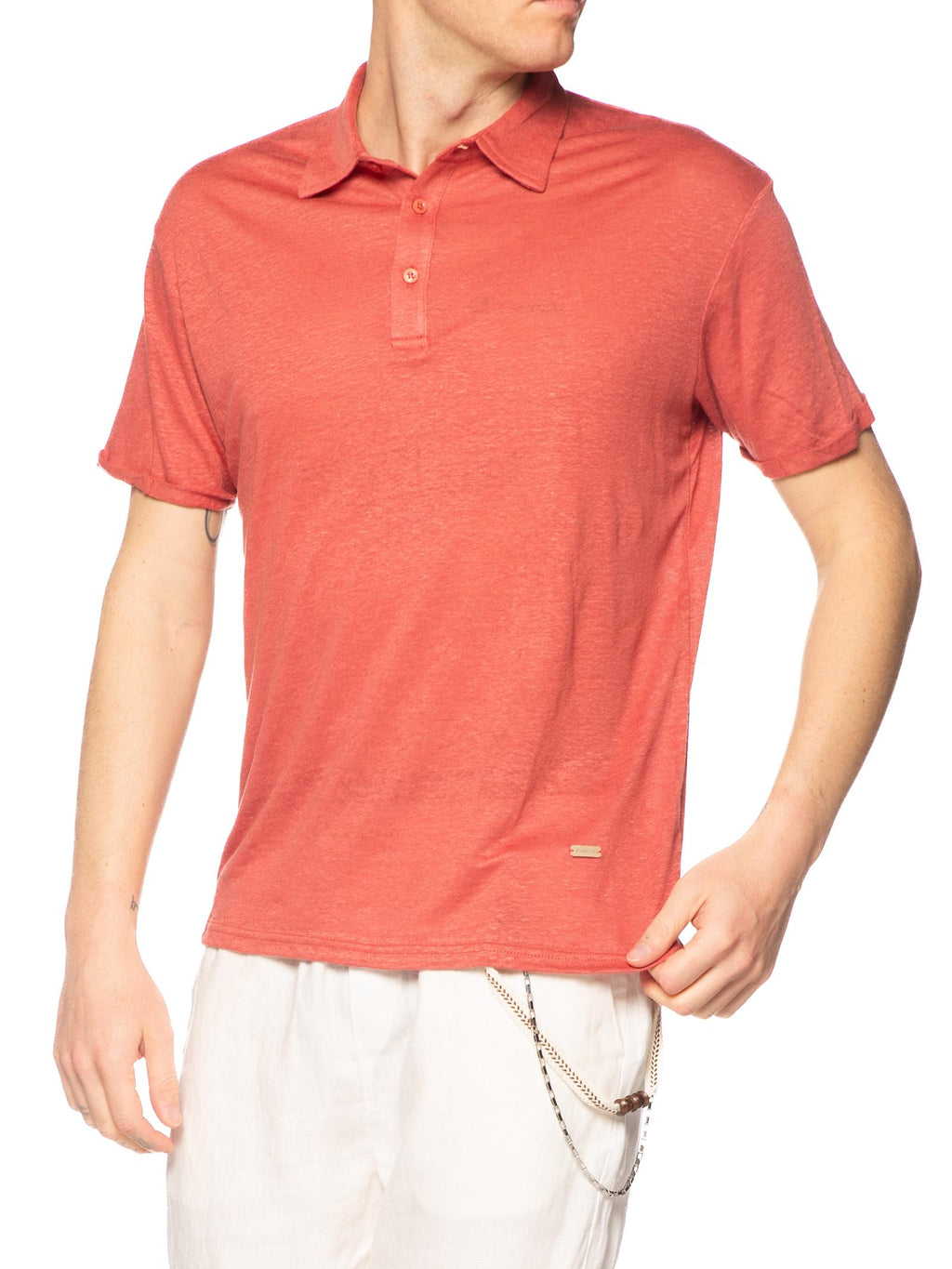 Polo Gianni Lupo Rosso in lino GL1083F ROSSO GIANNI LUPO 