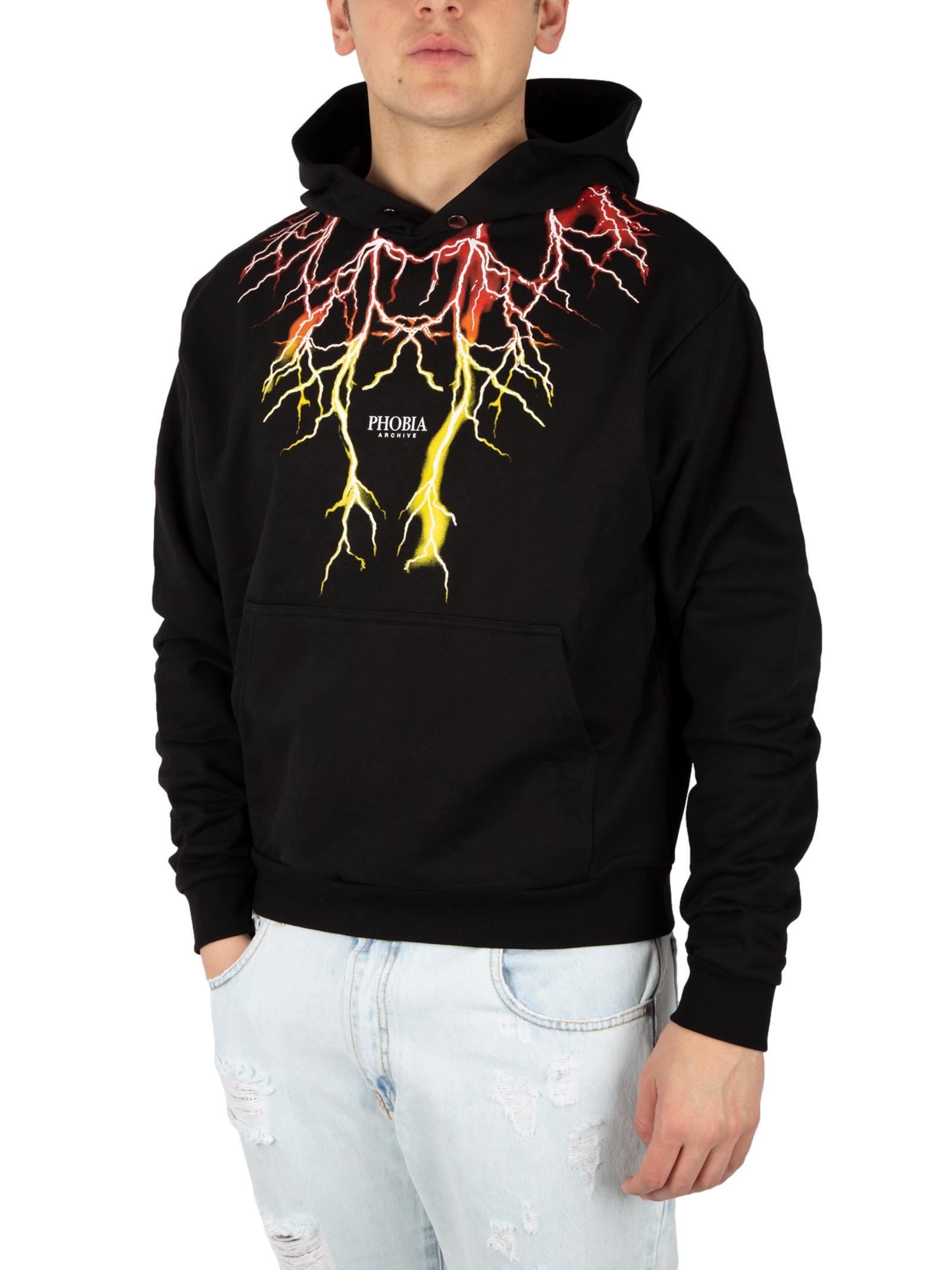 Felpa Phobia Nero Fulmine centrale PH00788 NERO PHOBIA 