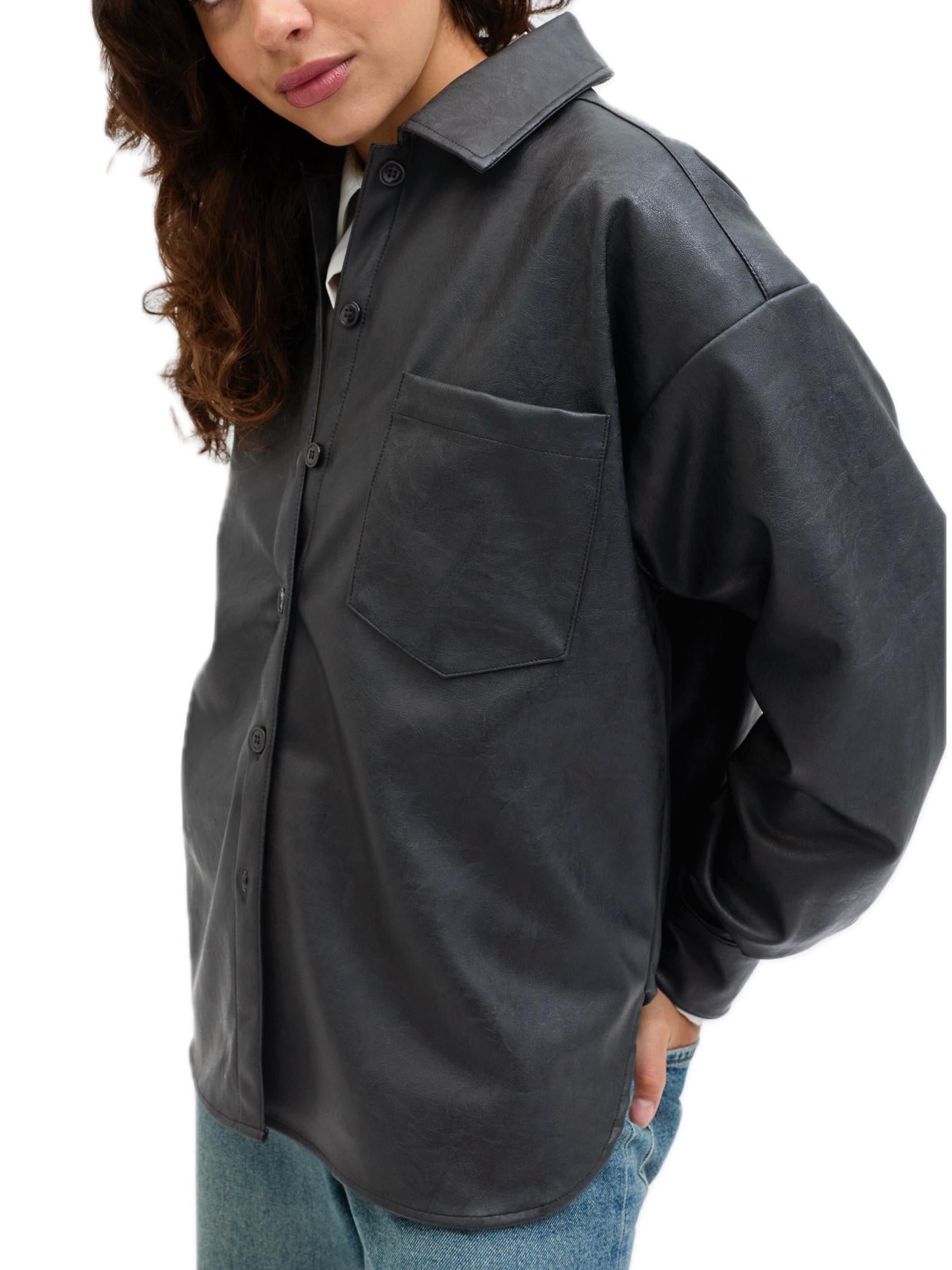 Camicia JJXX Sif Nero in ecopelle 12278941 /Black JJXX 
