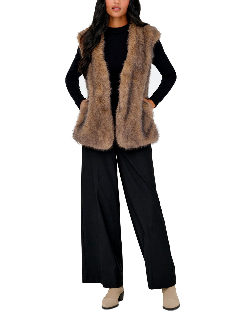 Gilet Only Dawn Nocciola finta pelliccia 15354308 /Tannin ONLY 