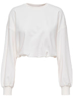 Felpa Only Bianco Bolette arricciata 15344633 /Cloud Dancer ONLY 