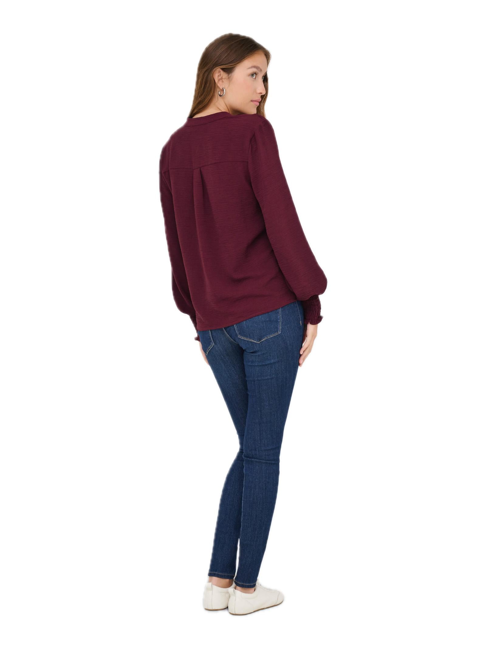 Blusa Only Mette Bordeaux a maniche lunghe 15284309 /Tawny Port ONLY 