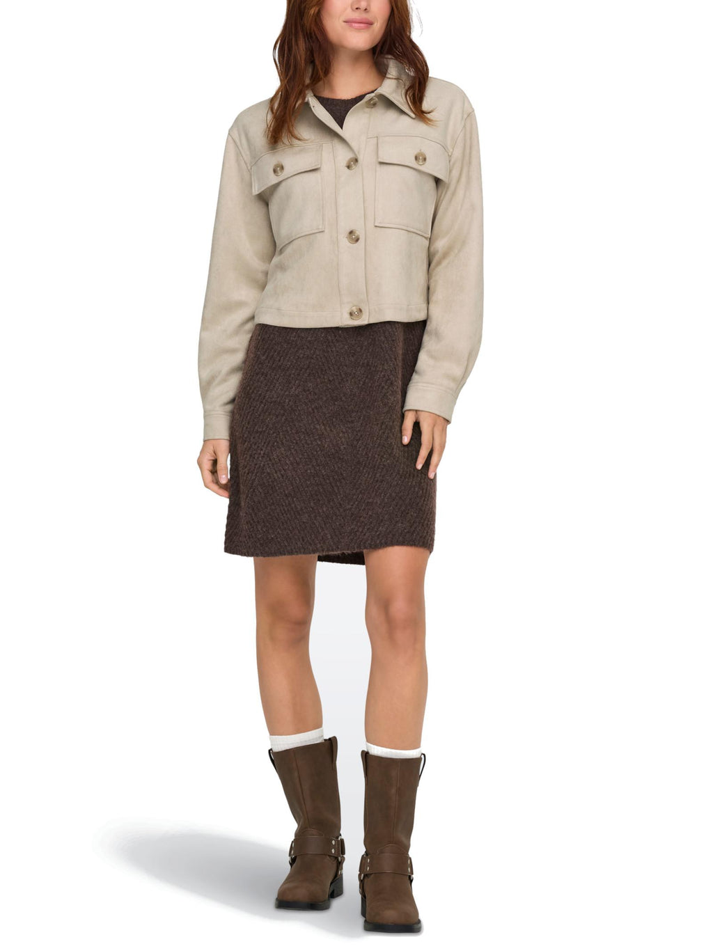 Giacca Only Belicia Beige scamosciata 15362889 /Pumice Stone ONLY 