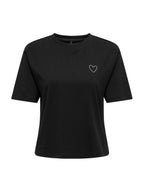 T-shirt Only Rhine Nero cuore 15368901 /Black ONLY 