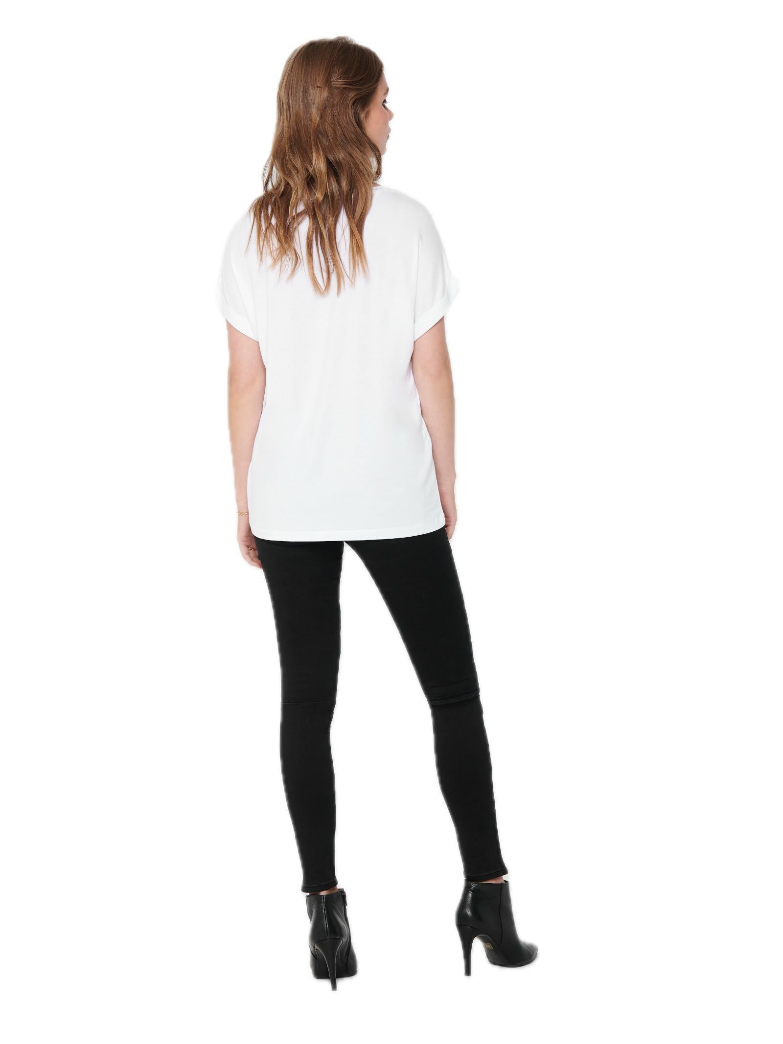 T-Shirt Only Bianco Moster in viscosa 15106662 /White ONLY 